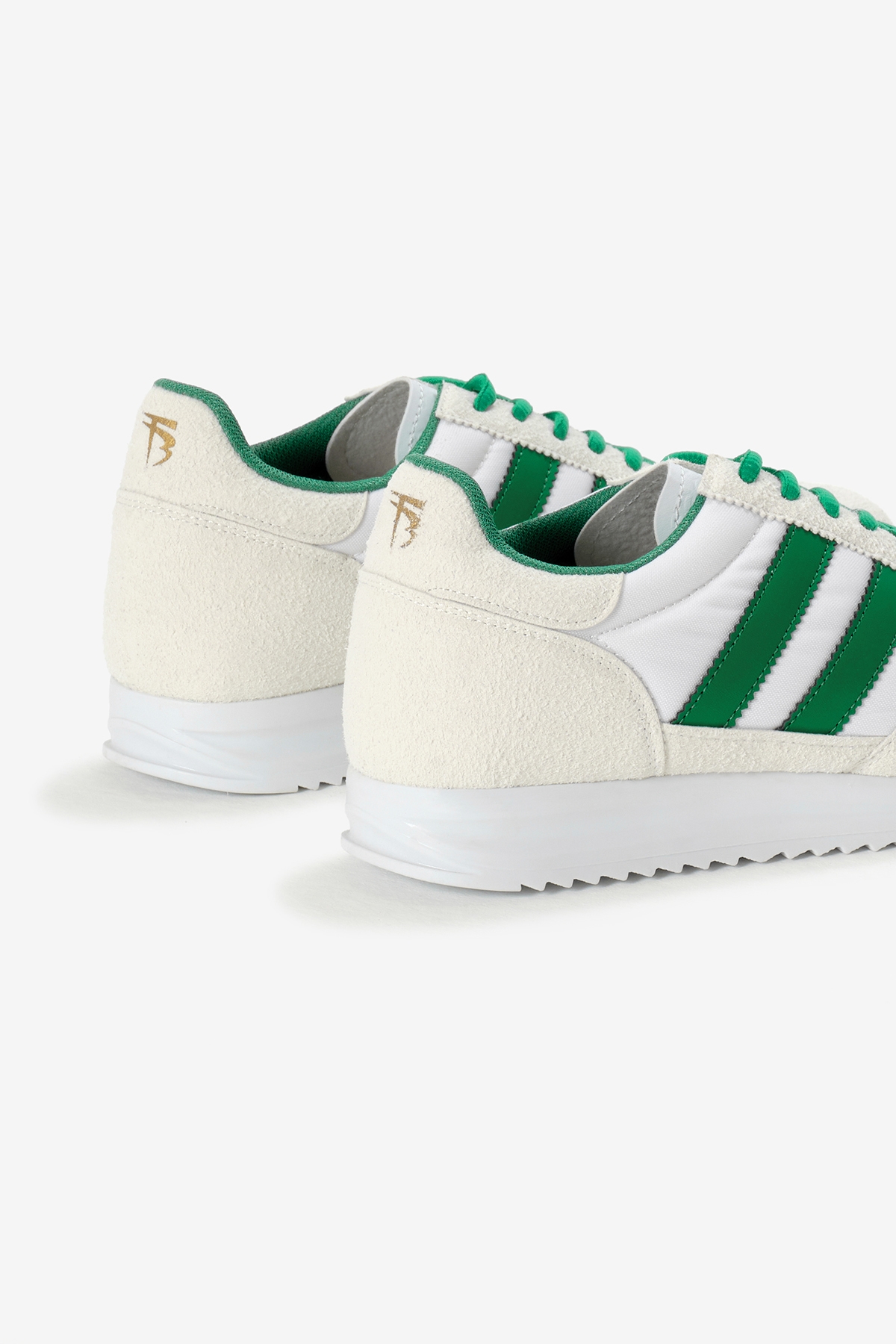 Unisex Beyaz Yeşil Termo Taban Çift Şeritli Bağcıklı Spor Ayakkabı - Görsel 6