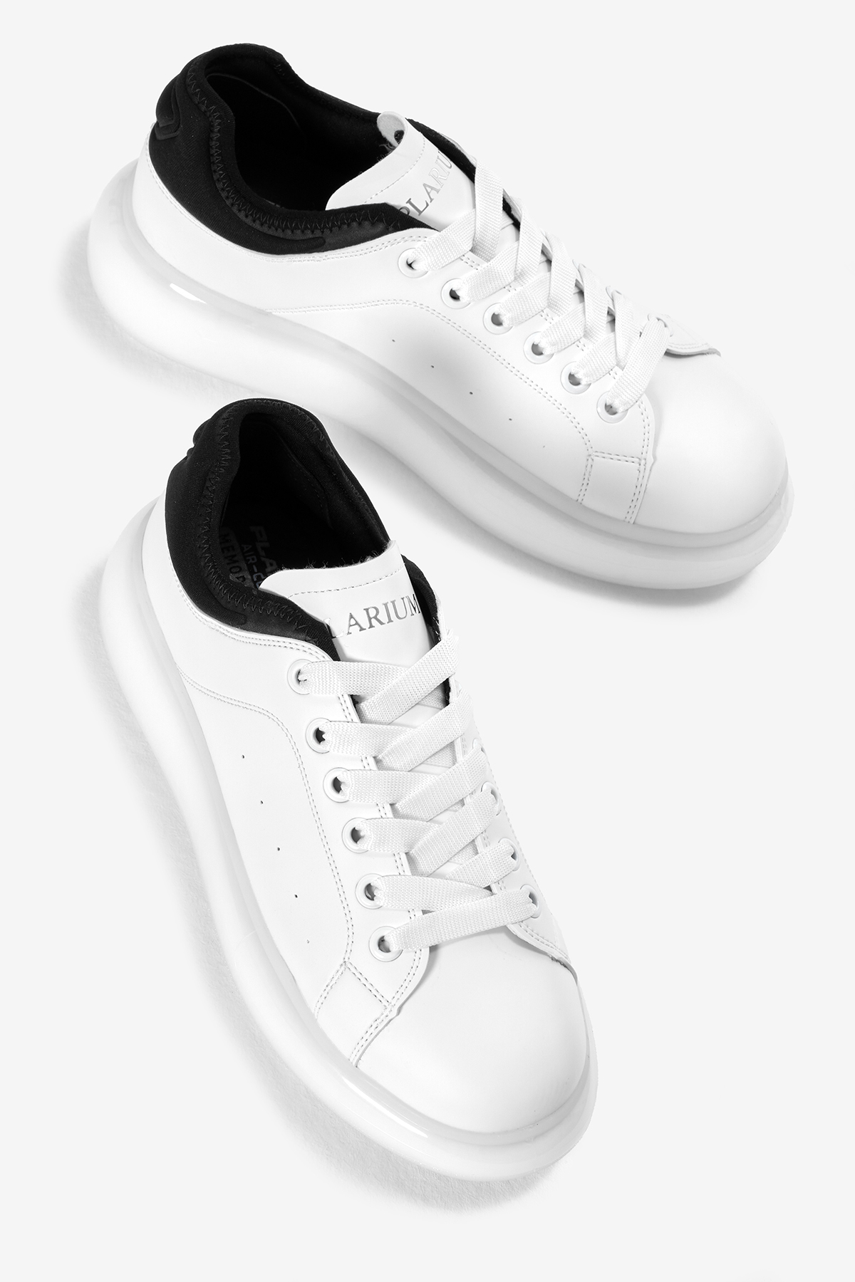 Erkek Beyaz Kalın Taban Bağcıklı Spor Ayakkabı - Görsel 4