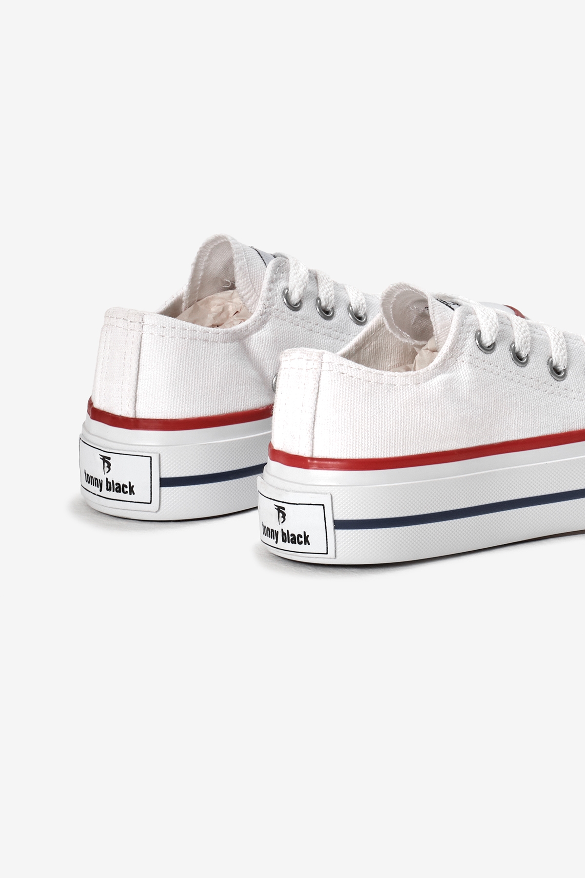 Çocuk Unisex Beyaz Termo Kalın Taban Bağcıklı Keten Spor Ayakkabı - Görsel 6