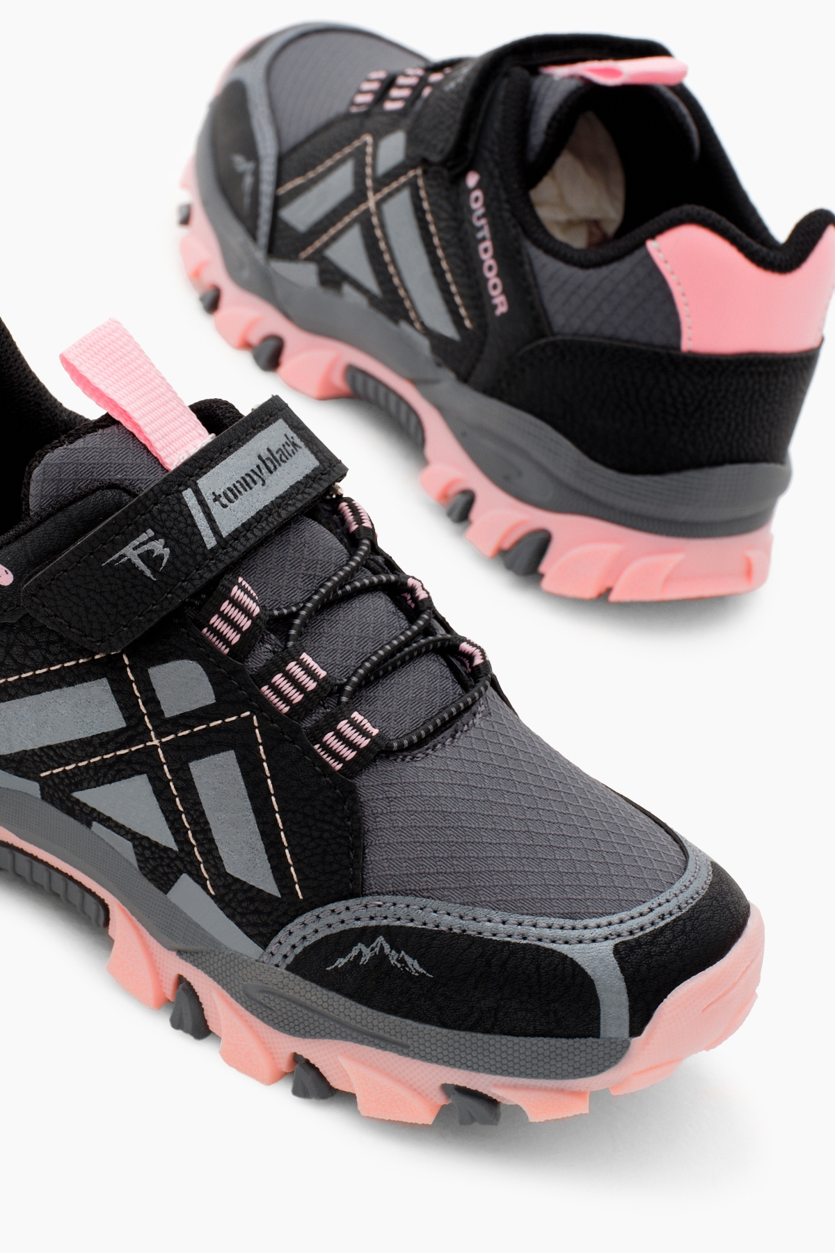 Çocuk Unisex Füme Pembe Termo Taban Su İtici Kumaş Cırtlı Trekking Ayakkabı - Görsel 3