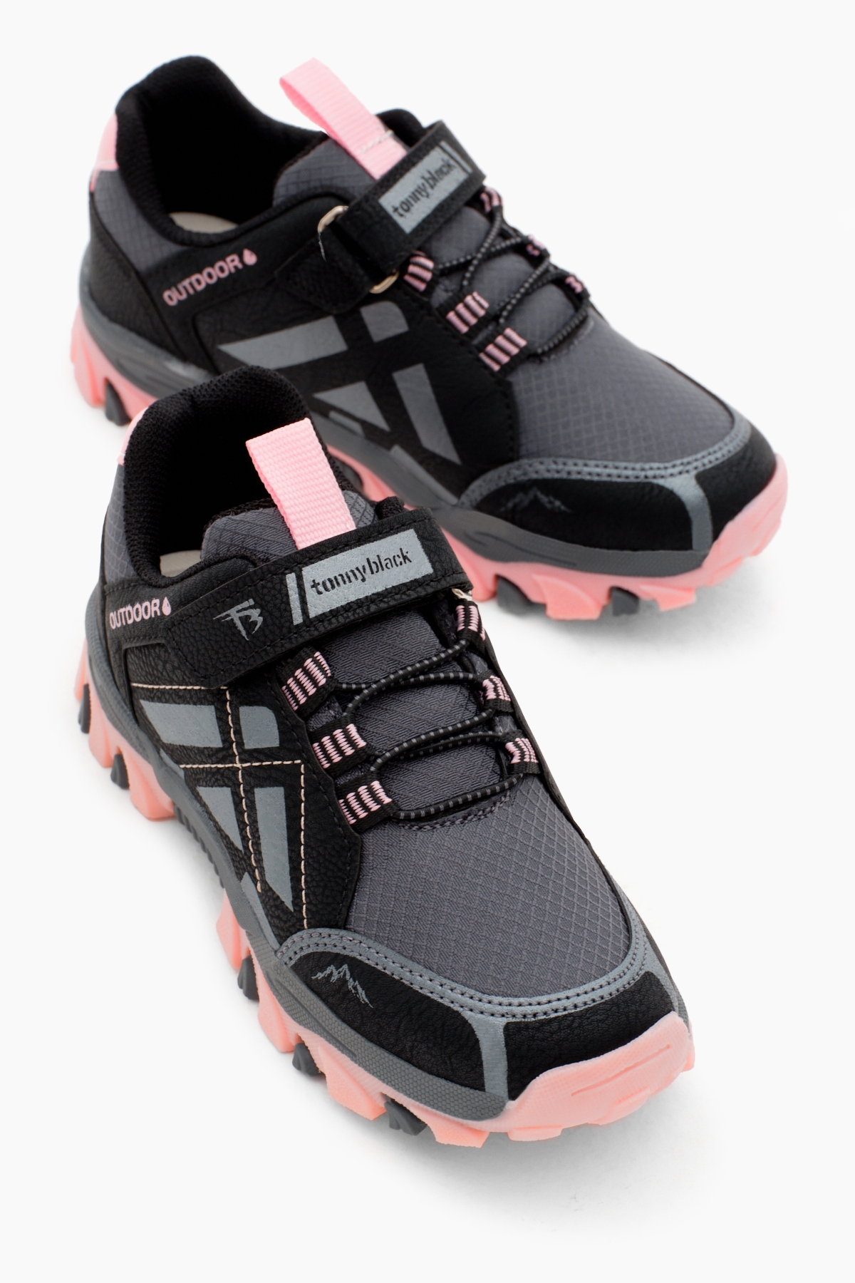 Çocuk Unisex Füme Pembe Termo Taban Su İtici Kumaş Cırtlı Trekking Ayakkabı - Görsel 4