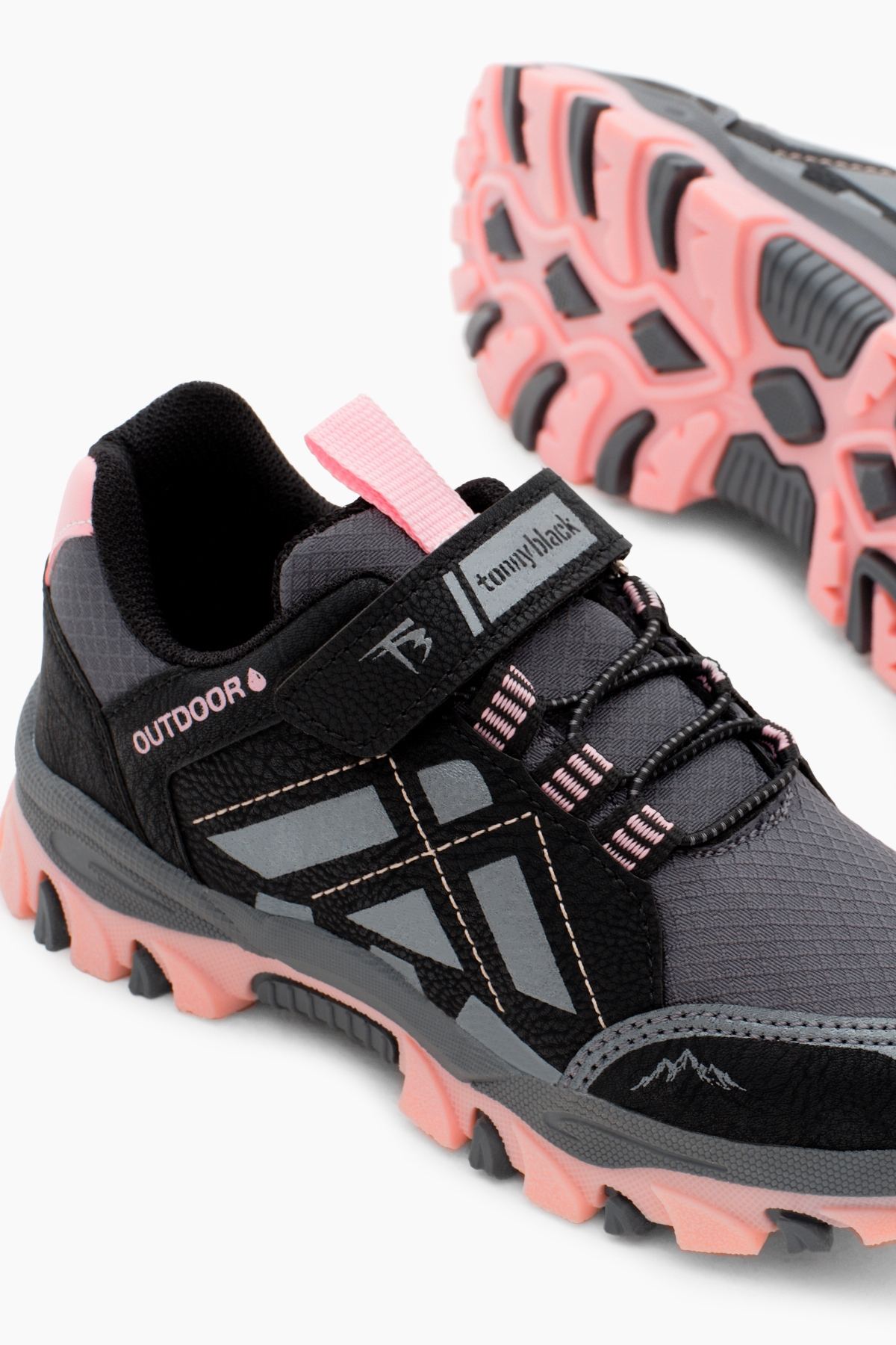 Çocuk Unisex Füme Pembe Termo Taban Su İtici Kumaş Cırtlı Trekking Ayakkabı - Görsel 5