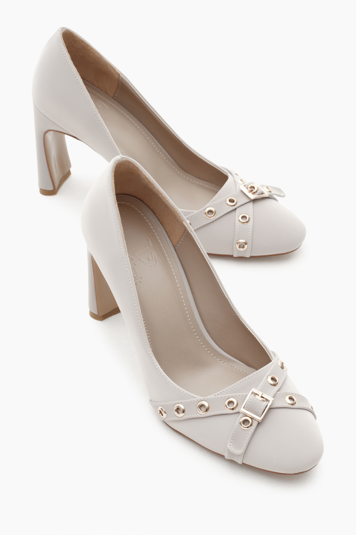 Kadın Taş Neolit Taban Önü Şerit Tokalı Yüksek Topuklu Ayakkabı - Görsel 3