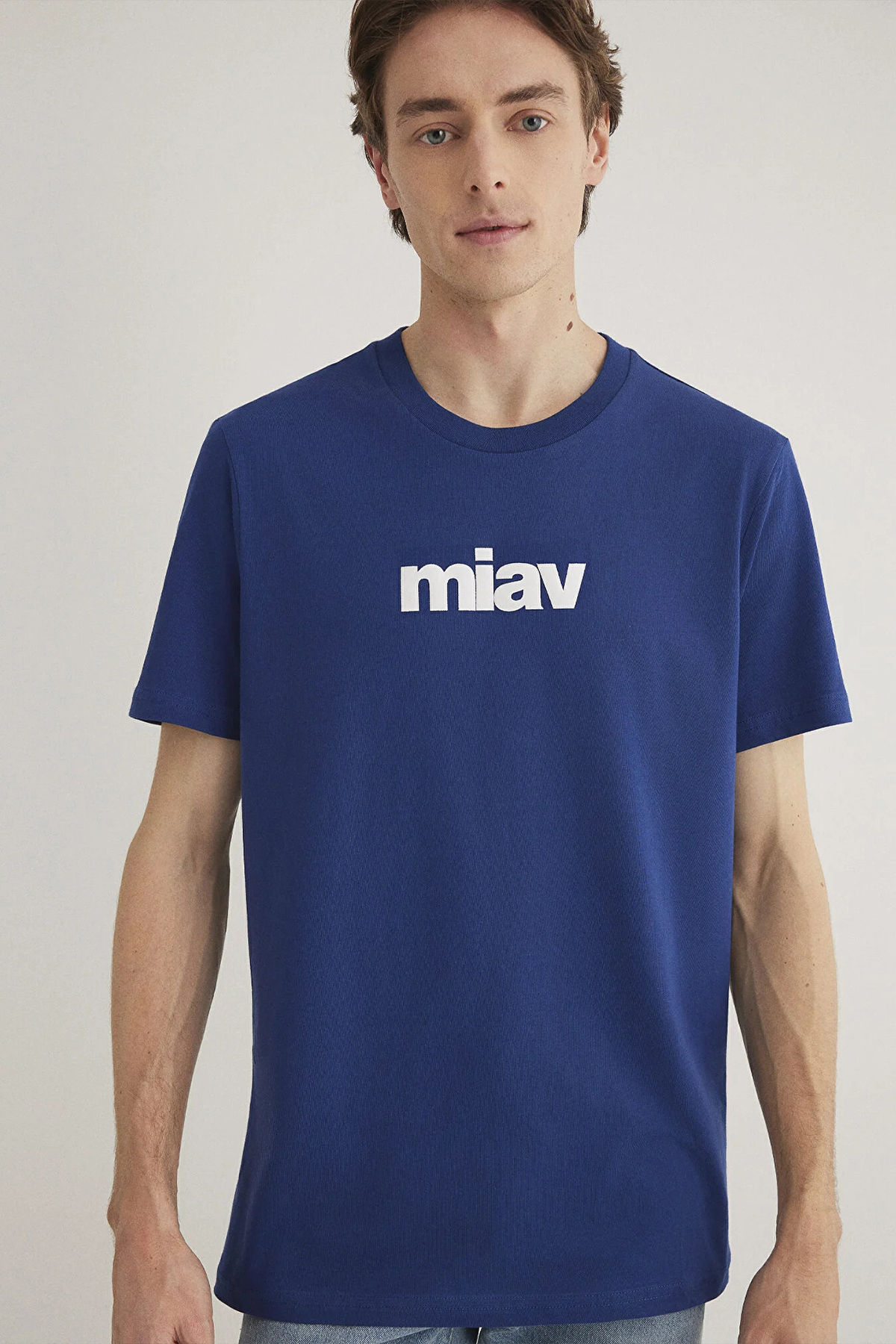 Erkek Miav Baskılı T-Shirt M067153-70722 Lacivert Fiyatları