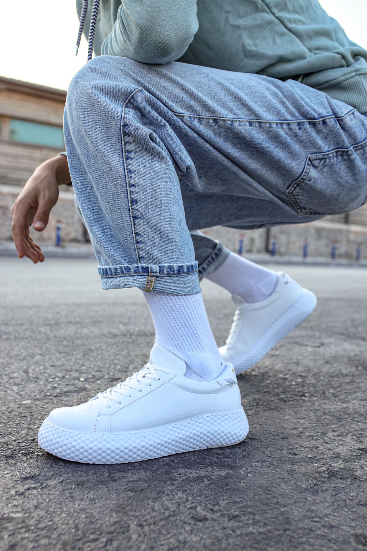 Bağcıklı Erkek Günlük Ayakkabı Beyaz Beyaz - Görsel 2