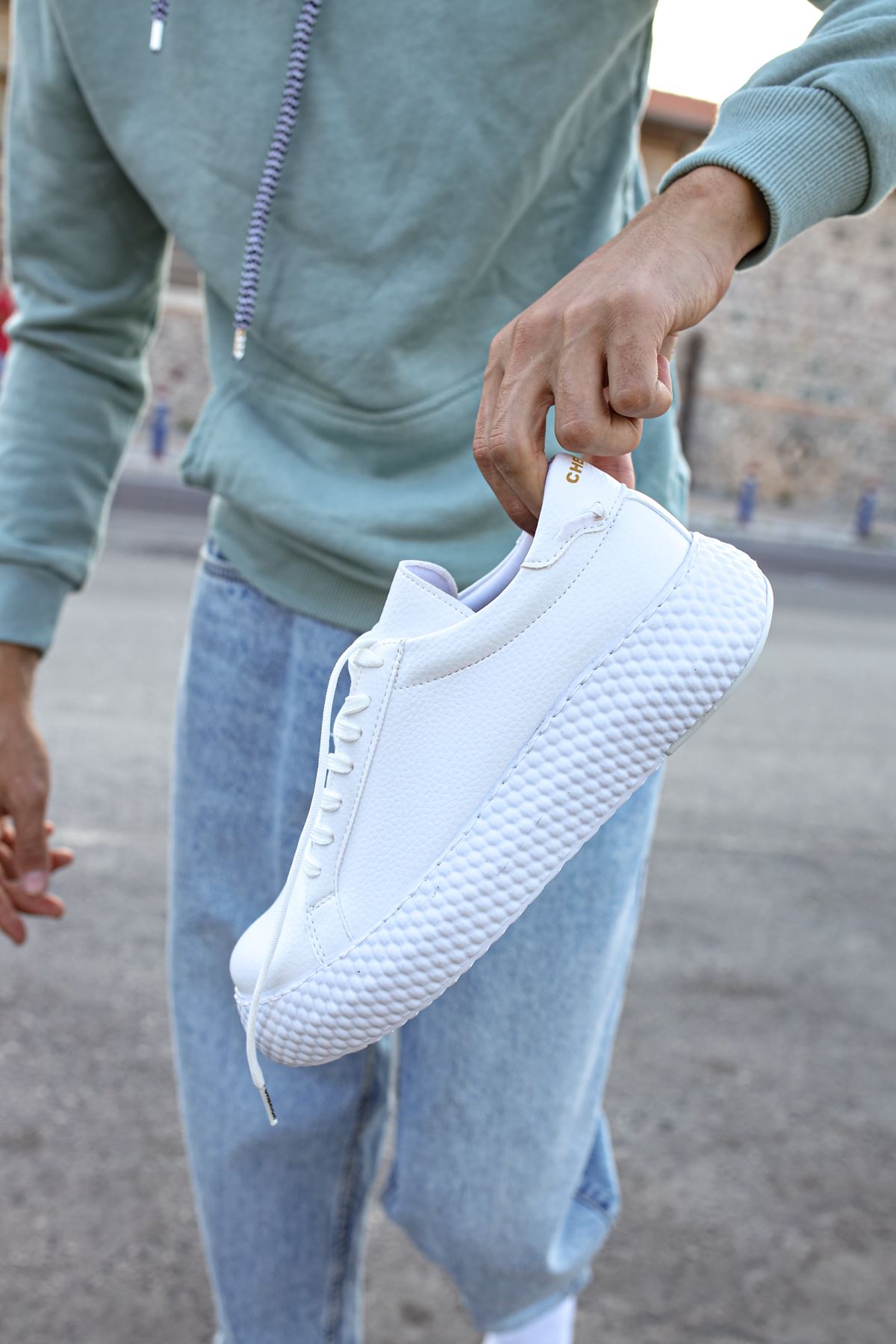 Bağcıklı Erkek Günlük Ayakkabı Beyaz Beyaz - Görsel 6