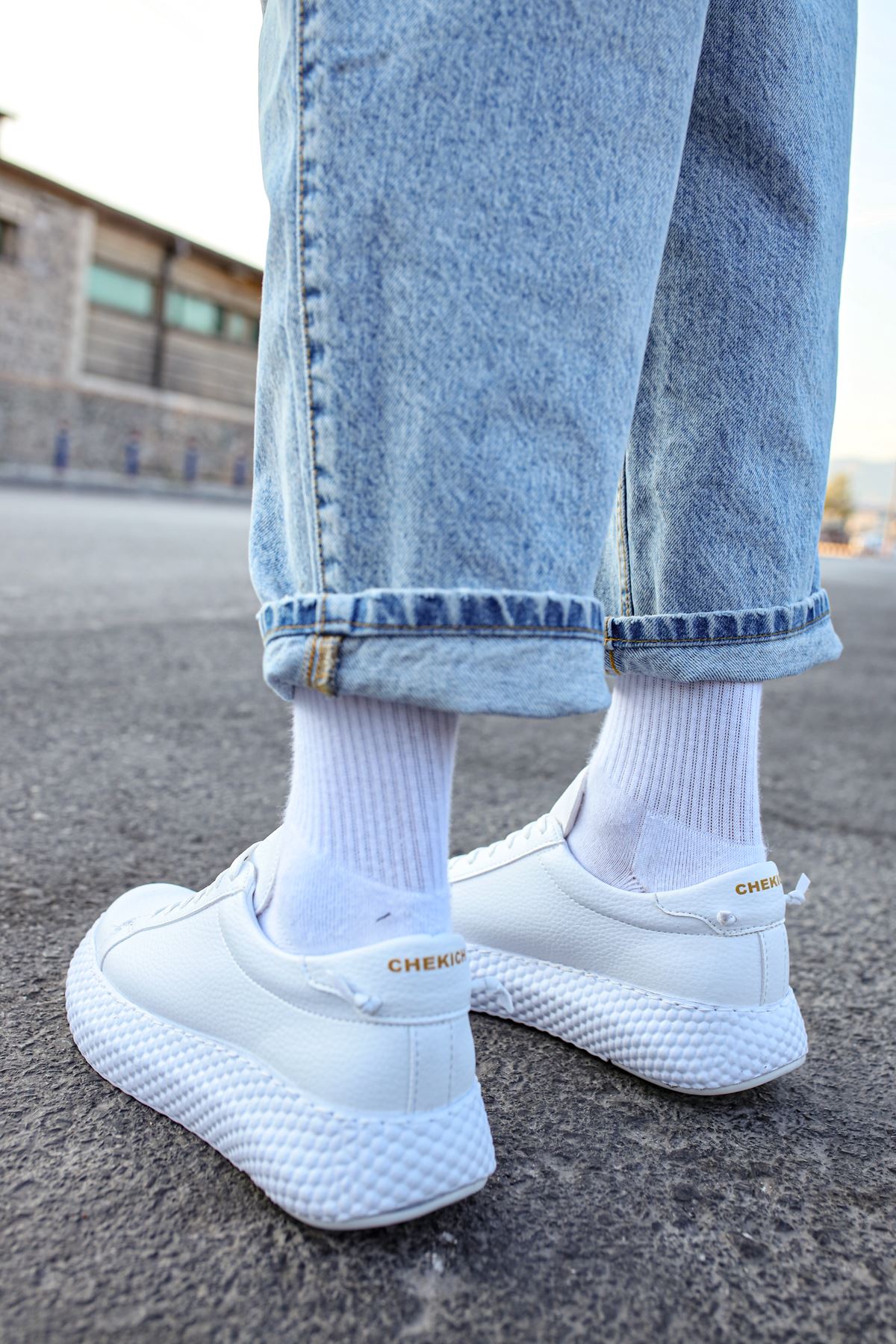 Bağcıklı Erkek Günlük Ayakkabı Beyaz Beyaz - Görsel 7