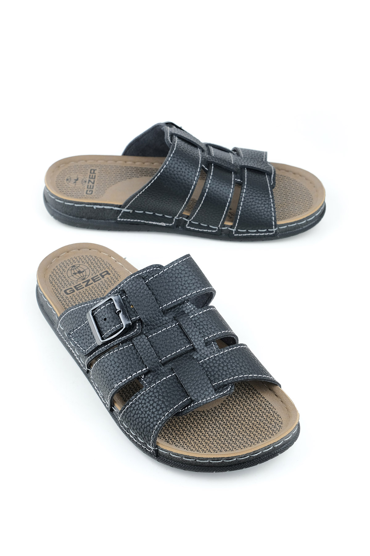 Erkek Yazlık Tek Toka Suni Deri Ayarlanabilir Günlük Terlik - Görsel 2