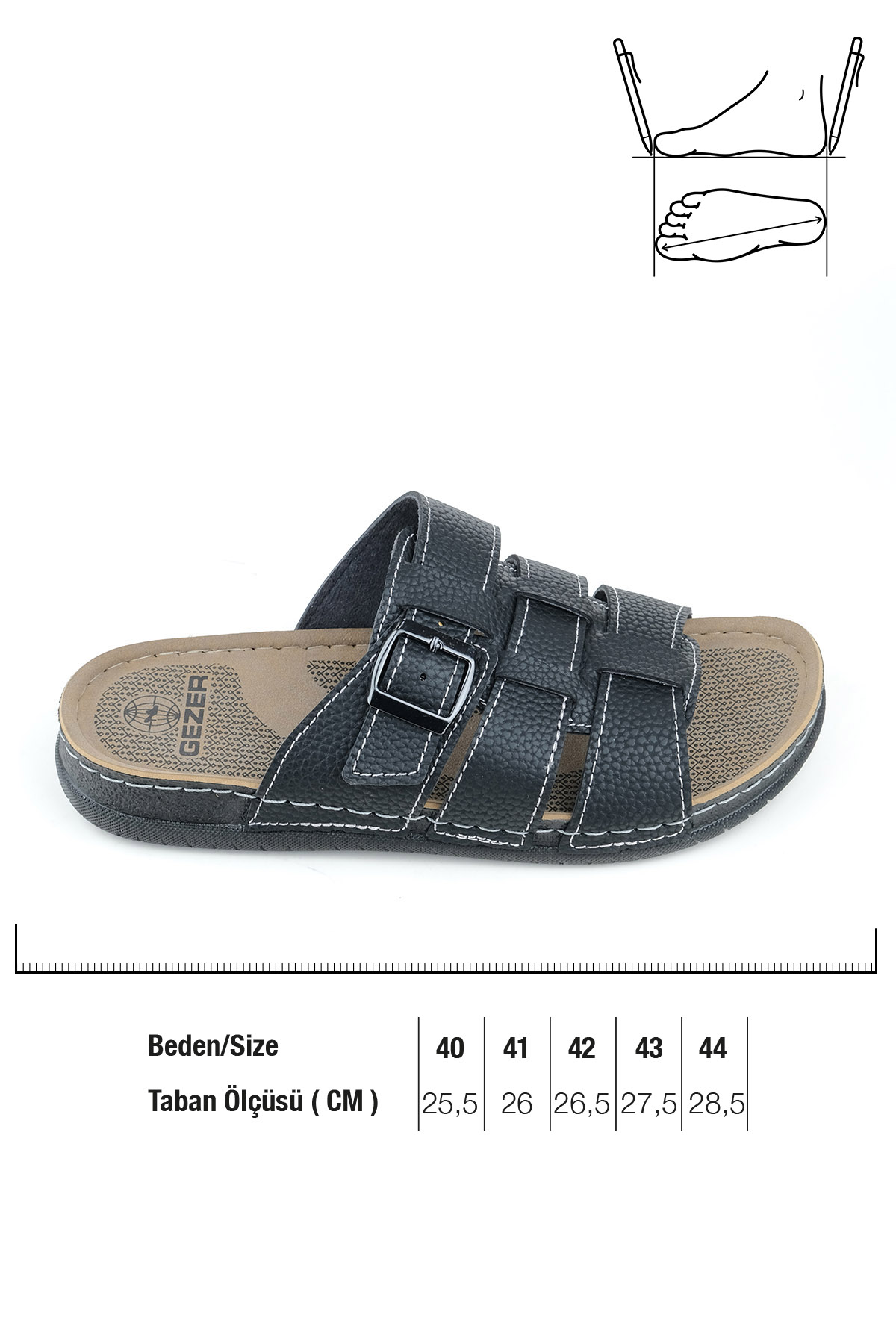 Erkek Yazlık Tek Toka Suni Deri Ayarlanabilir Günlük Terlik - Görsel 3