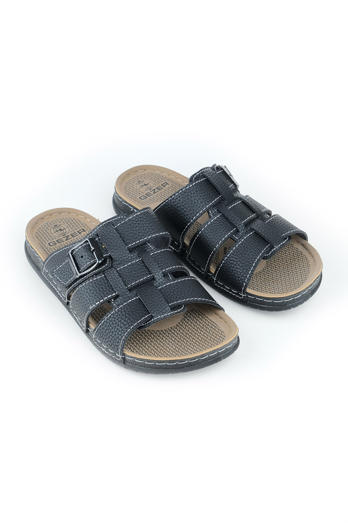 Erkek Yazlık Tek Toka Suni Deri Ayarlanabilir Günlük Terlik - Görsel 4