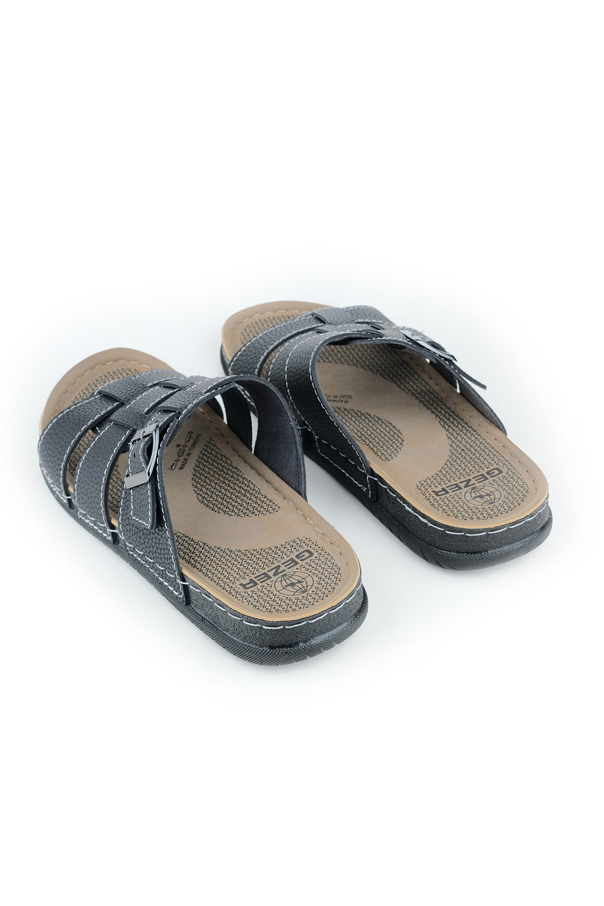 Erkek Yazlık Tek Toka Suni Deri Ayarlanabilir Günlük Terlik - Görsel 5