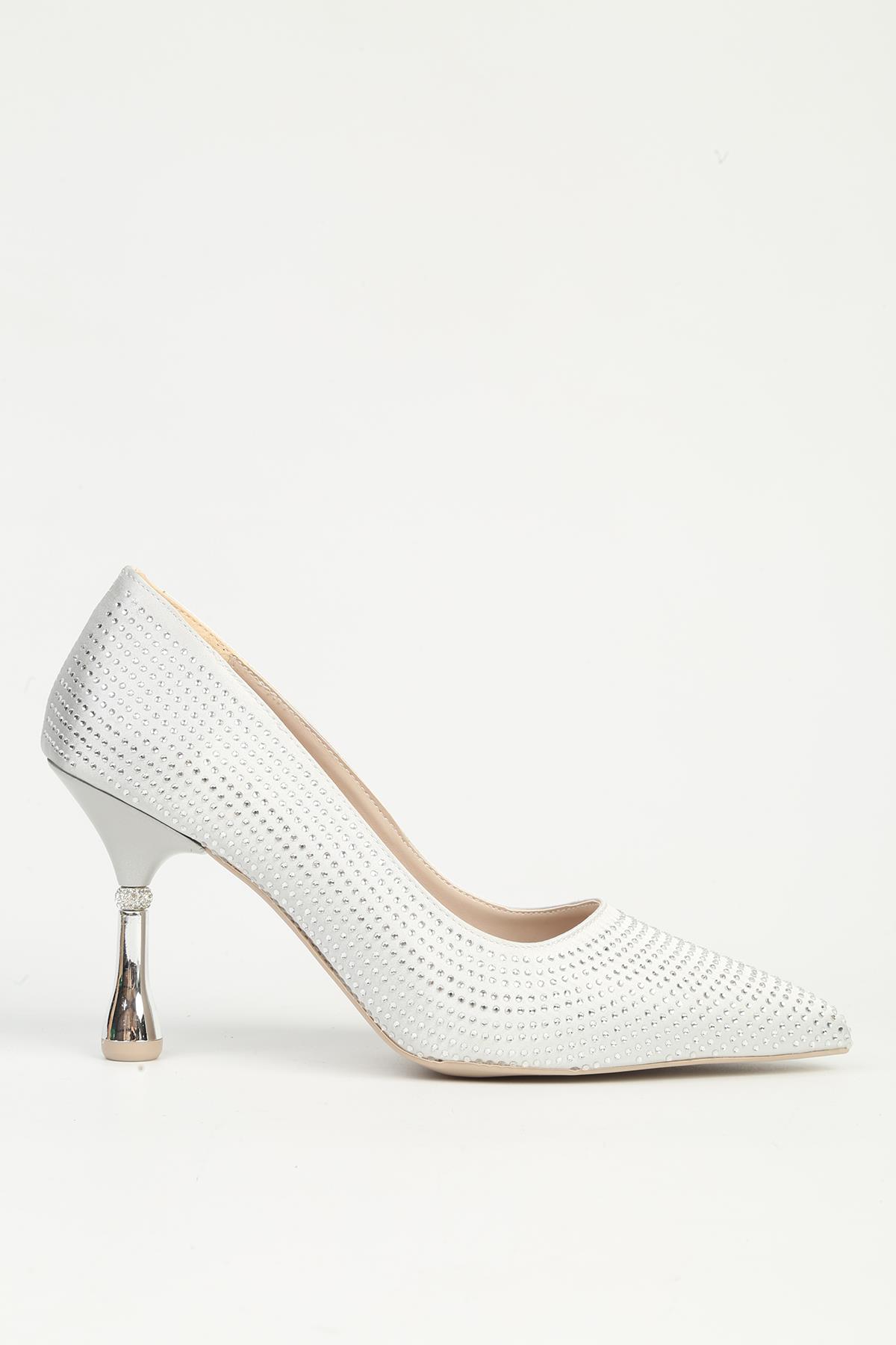 Gümüş Topuklu Ayakkabı PC-55010 - Görsel 2