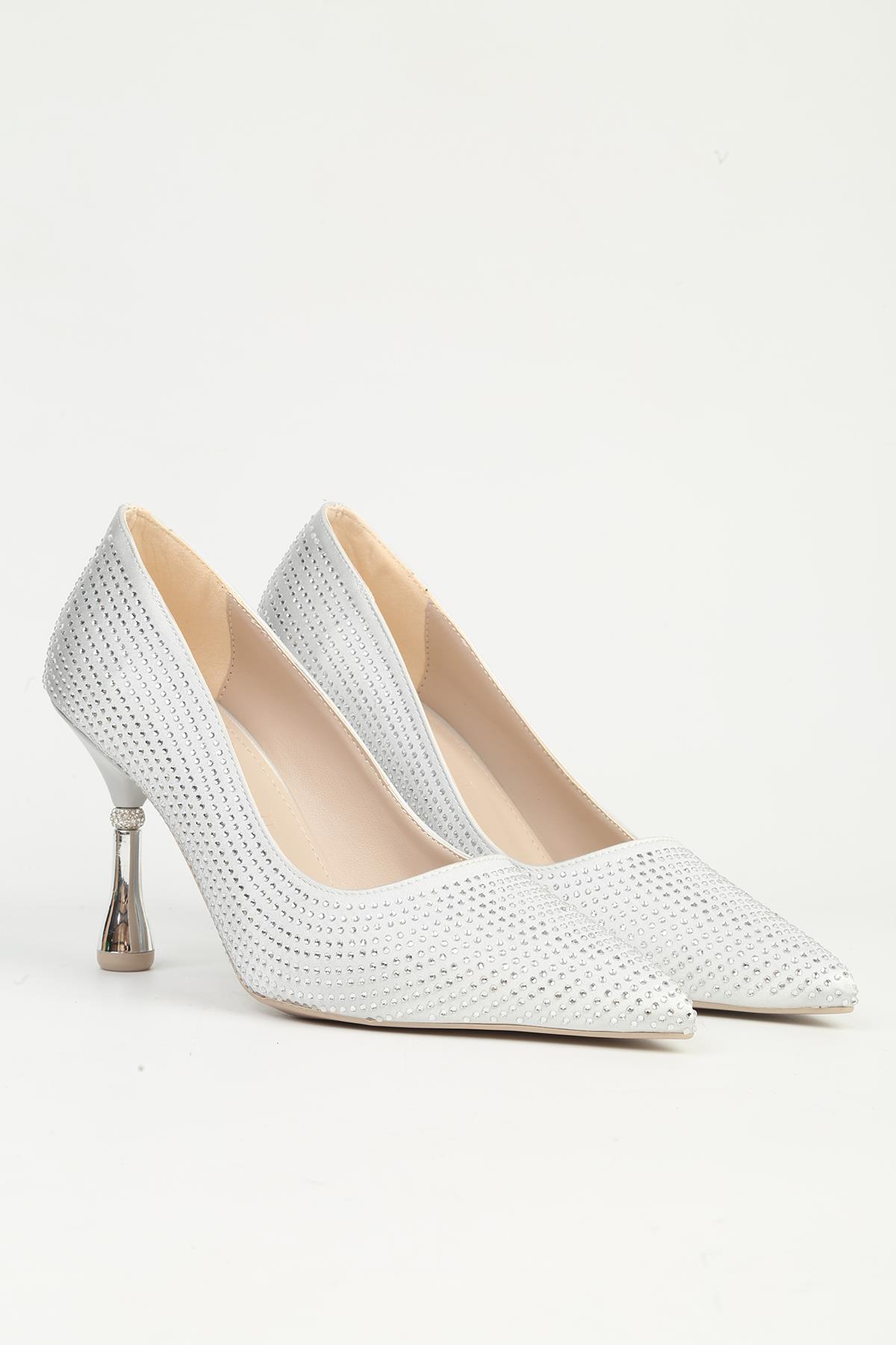 Gümüş Topuklu Ayakkabı PC-55010 - Görsel 3
