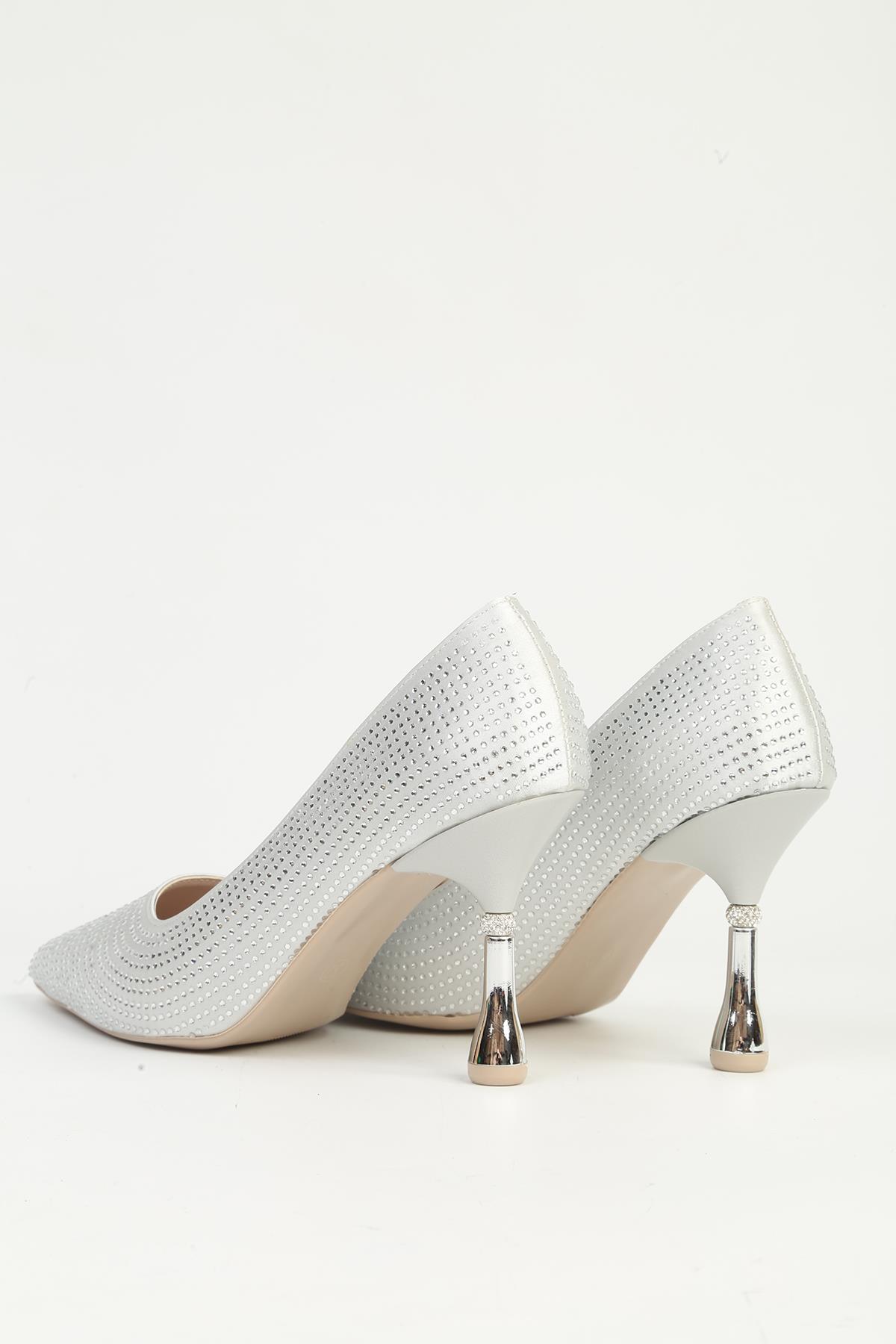 Gümüş Topuklu Ayakkabı PC-55010 - Görsel 4