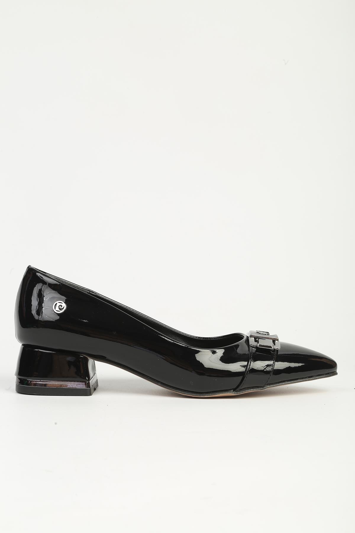 Siyah Rugan Topuklu Ayakkabı PC-55205 - Görsel 2