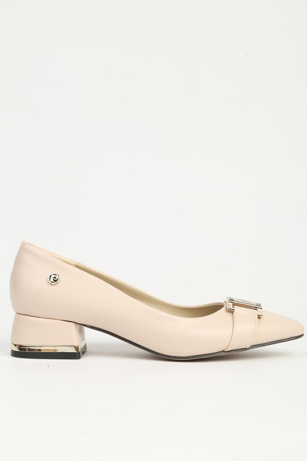 Bej Kadın Topuklu Ayakkabı PC-55200 - Görsel 3