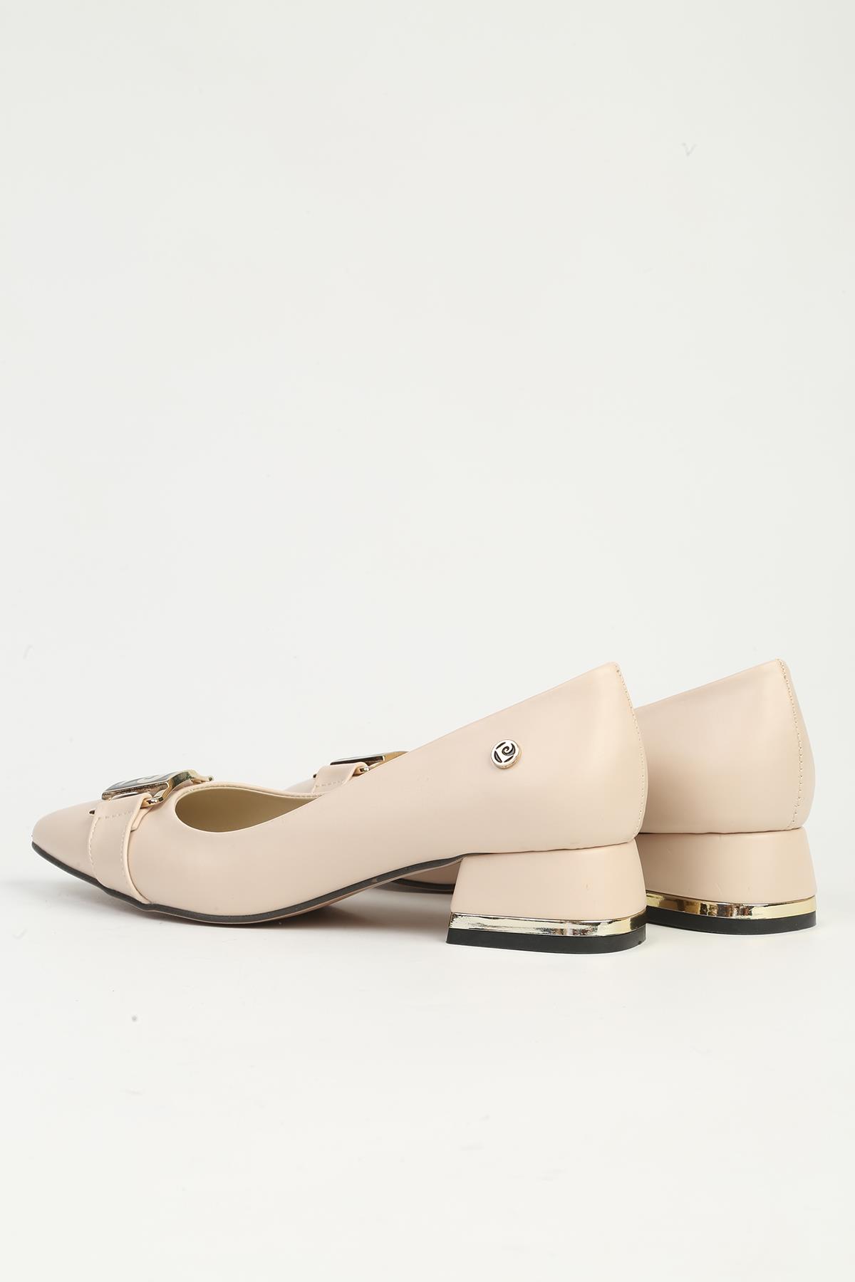 Bej Kadın Topuklu Ayakkabı PC-55200 - Görsel 5