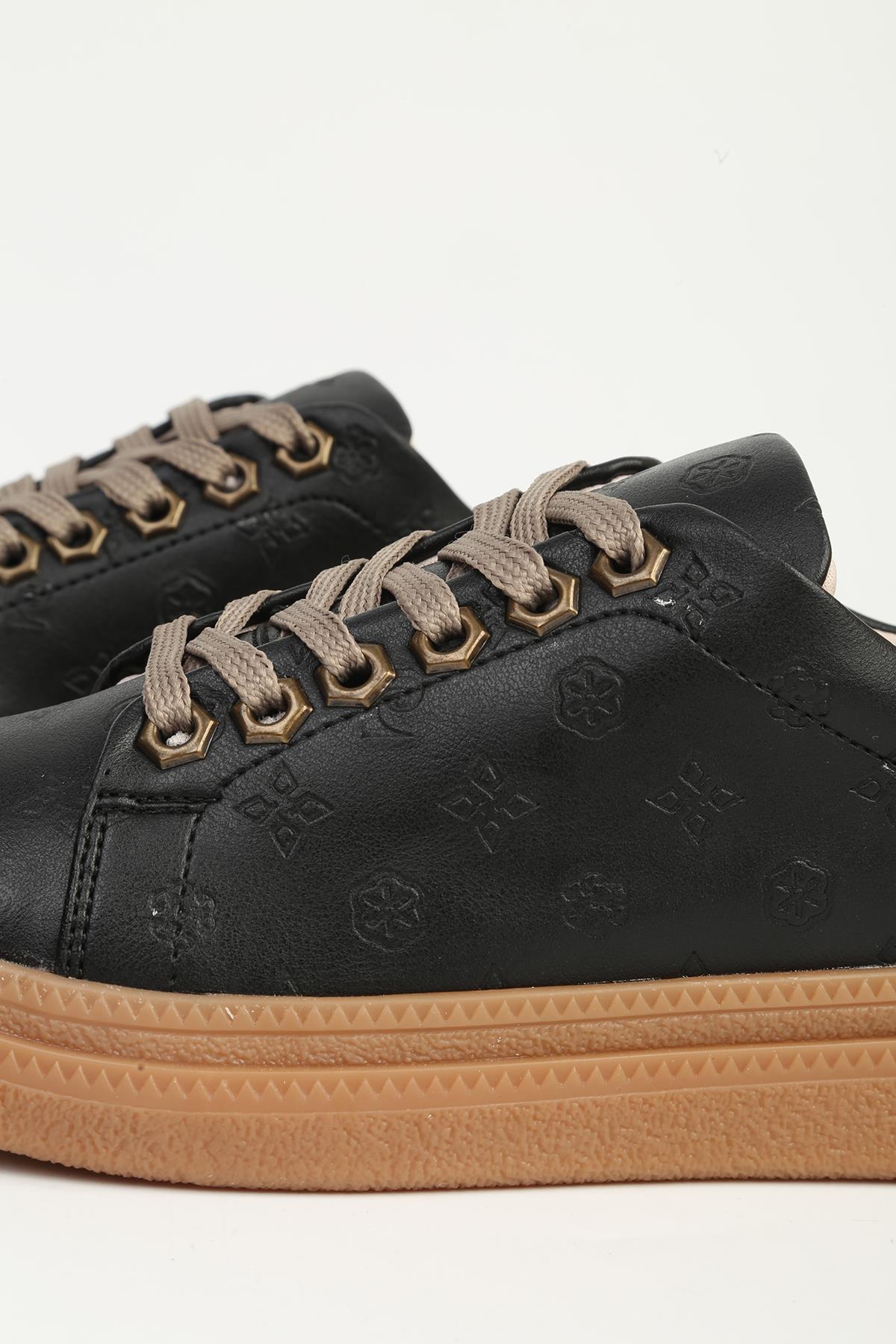 Siyah Kadın Spor Ayakkabı PC-55071 - Görsel 5