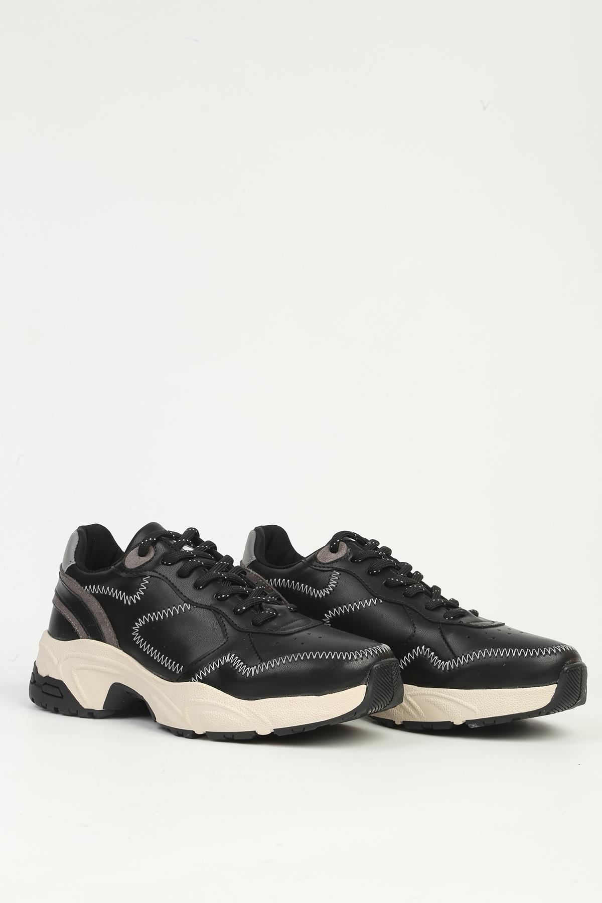 Siyah Kadın Spor Ayakkabı PC-55075 - Görsel 3