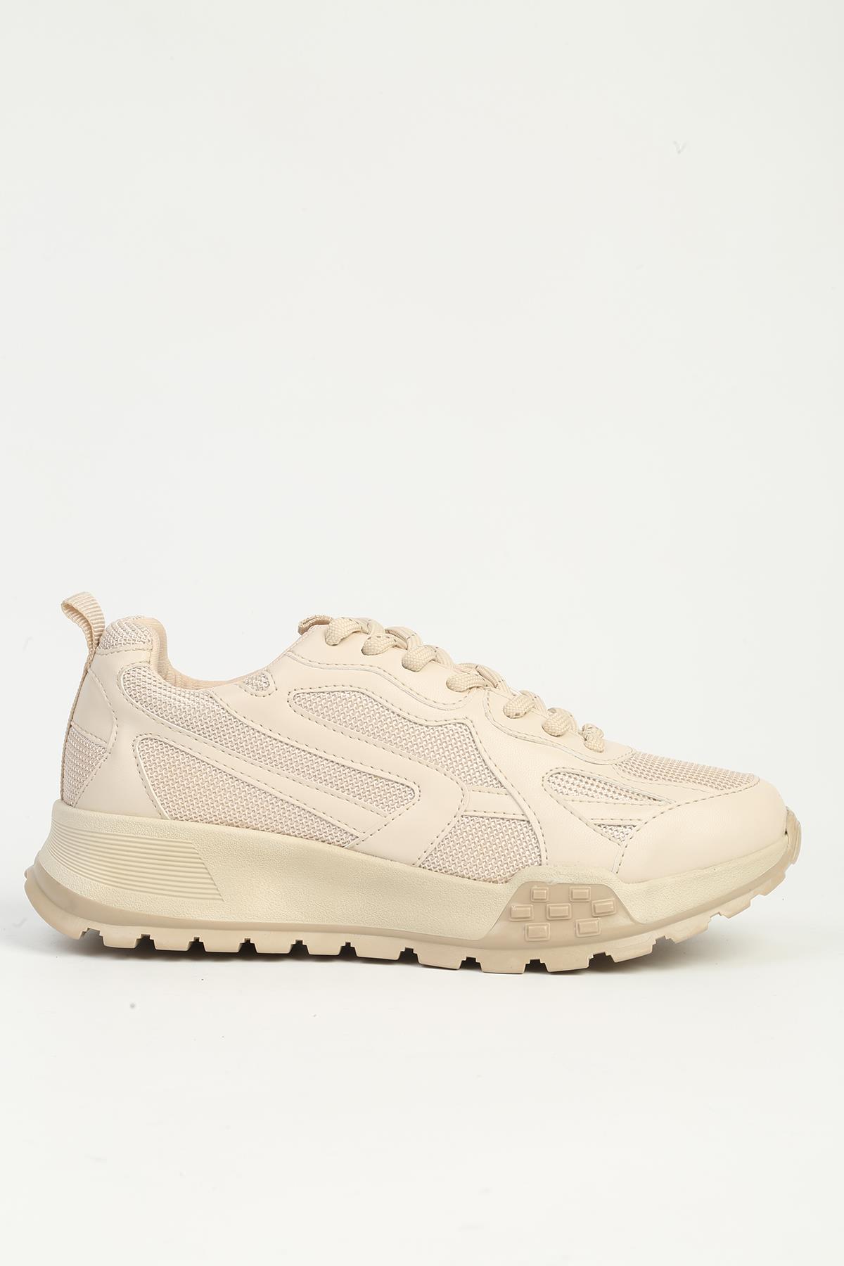Bej Kadın Spor Ayakkabı PC-55076 - Görsel 2