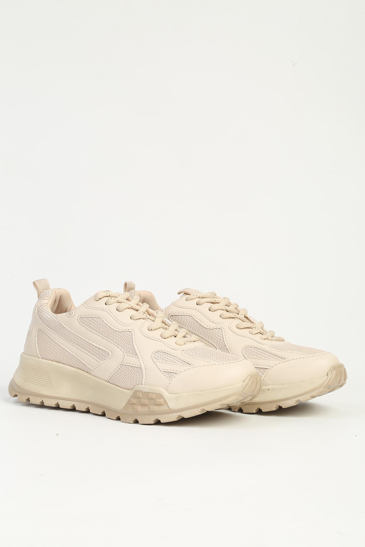Bej Kadın Spor Ayakkabı PC-55076 - Görsel 3