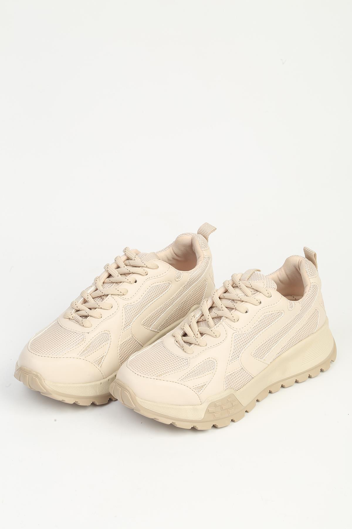 Bej Kadın Spor Ayakkabı PC-55076 - Görsel 5