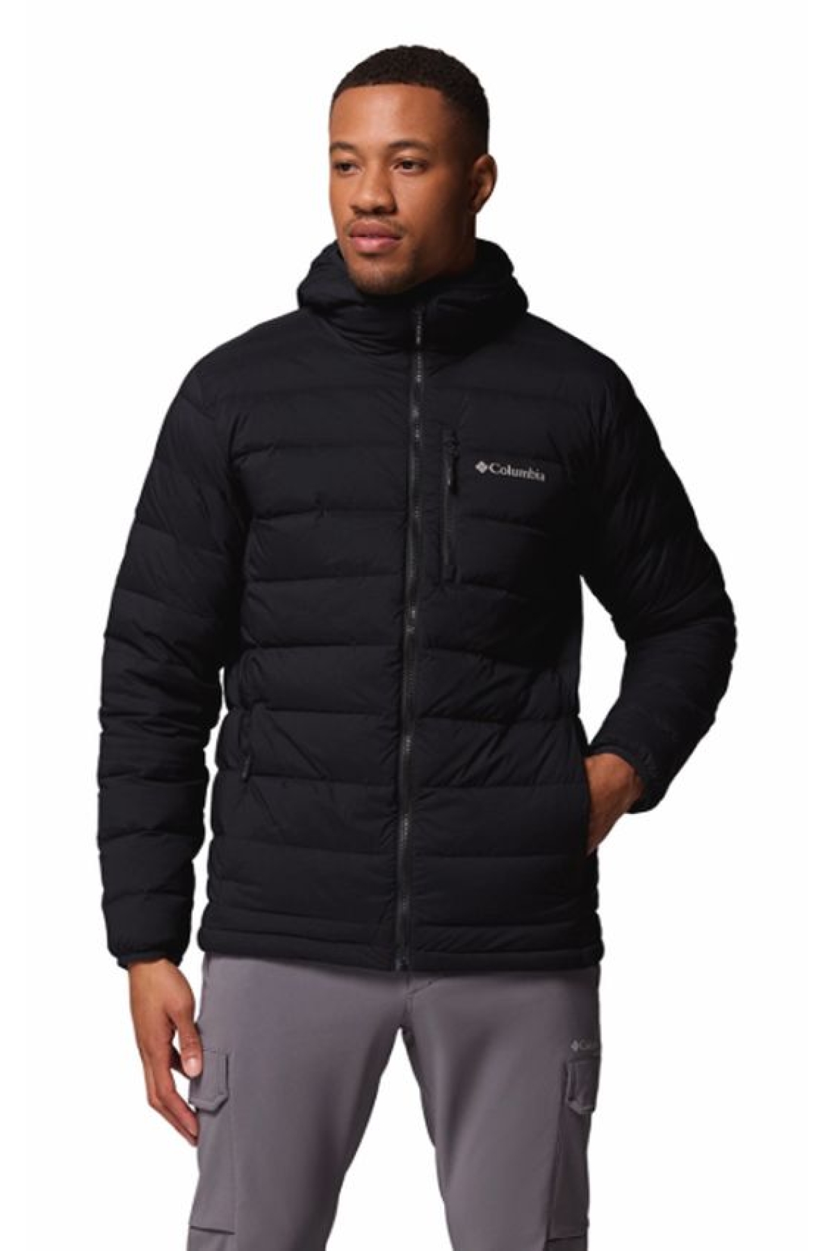 Drift Peak™ Stretch Down Hooded Jacket Siyah Erkek Outdoor Mont
