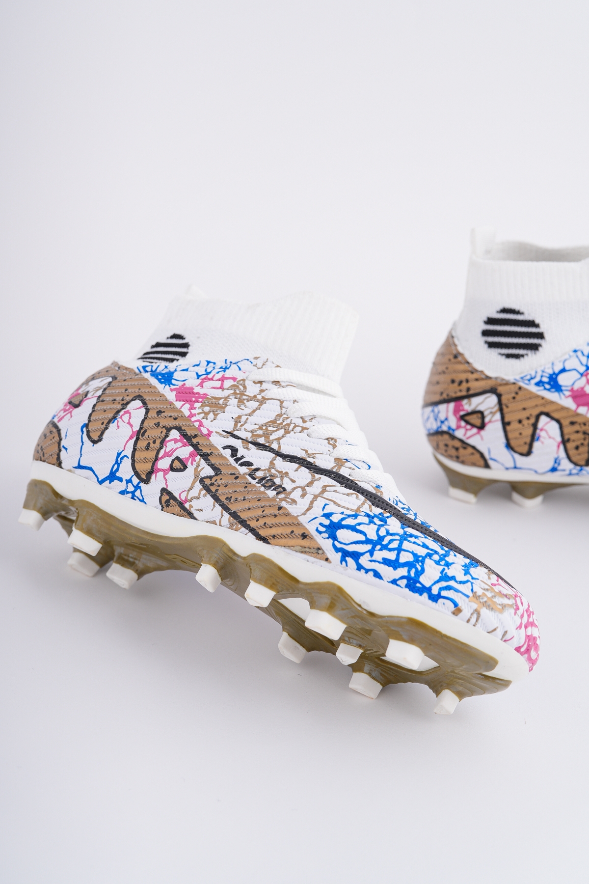 6501 KRAMPON ÇORAPLI BİLEKTEN SARMALI ÇİVİSİZ ERGONOMİK ESNEK FUTBOL KRAMPON AYAKKABI - Görsel 3