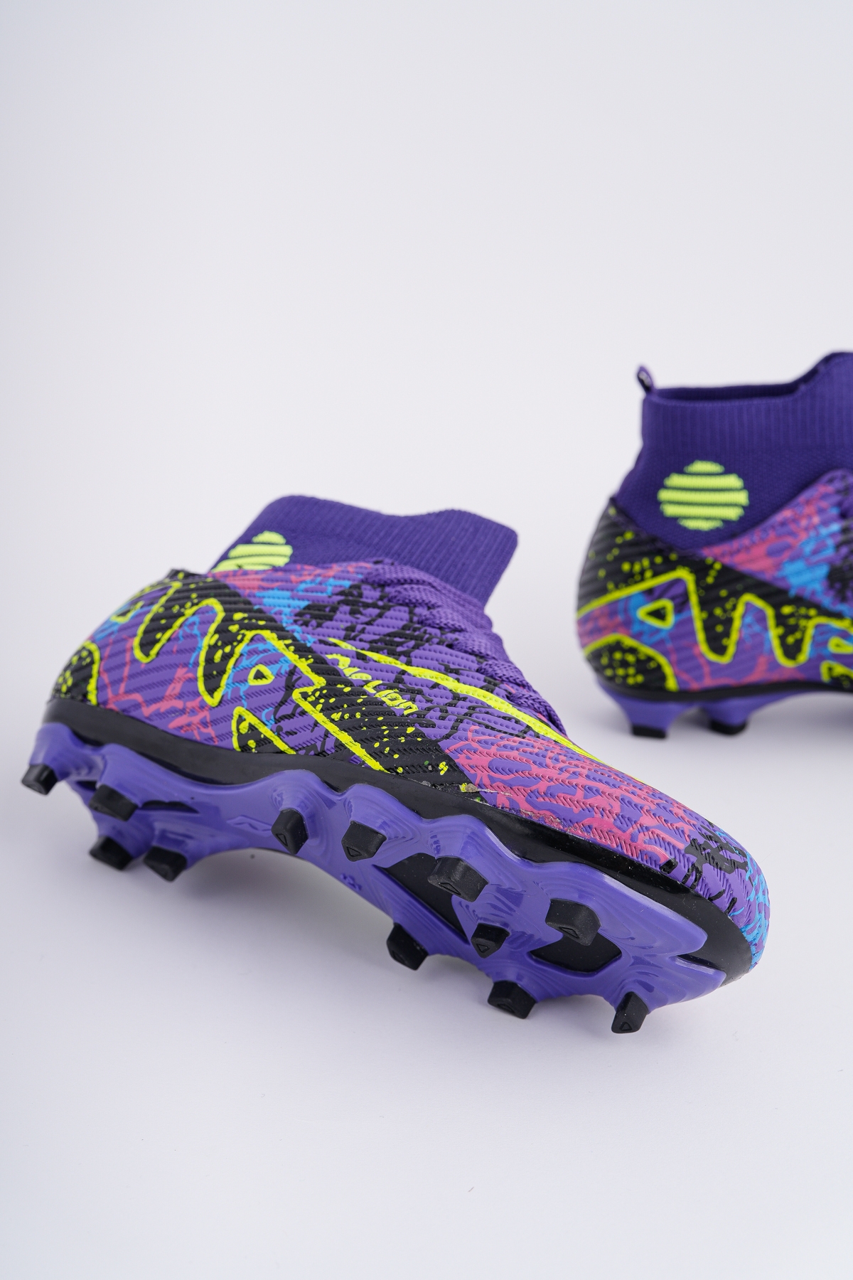 6501 KRAMPON ÇORAPLI BİLEKTEN SARMALI ÇİVİSİZ ERGONOMİK ESNEK FUTBOL KRAMPON AYAKKABI - Görsel 3