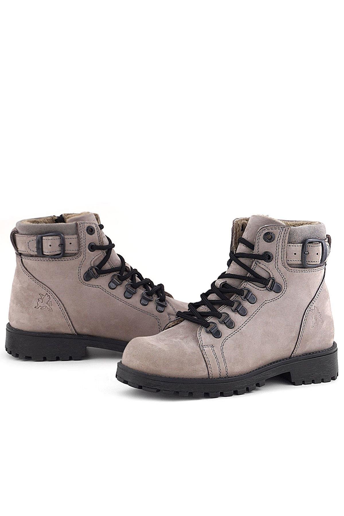 Griffon Hakiki Deri Açık Gri Bağcıklı Fermuarlı Bot - Görsel 8