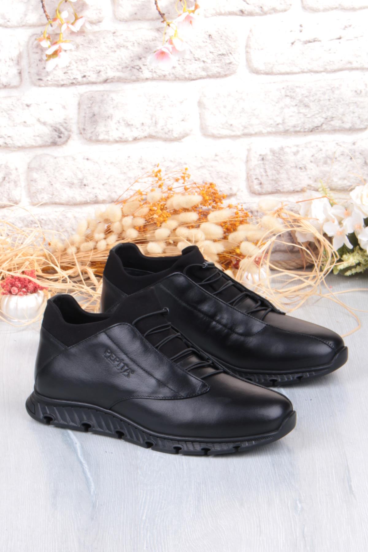 4781 Rahat Lastikli Kauçuk Taban Hakiki Deri Erkek Ayakkabı - Görsel 2