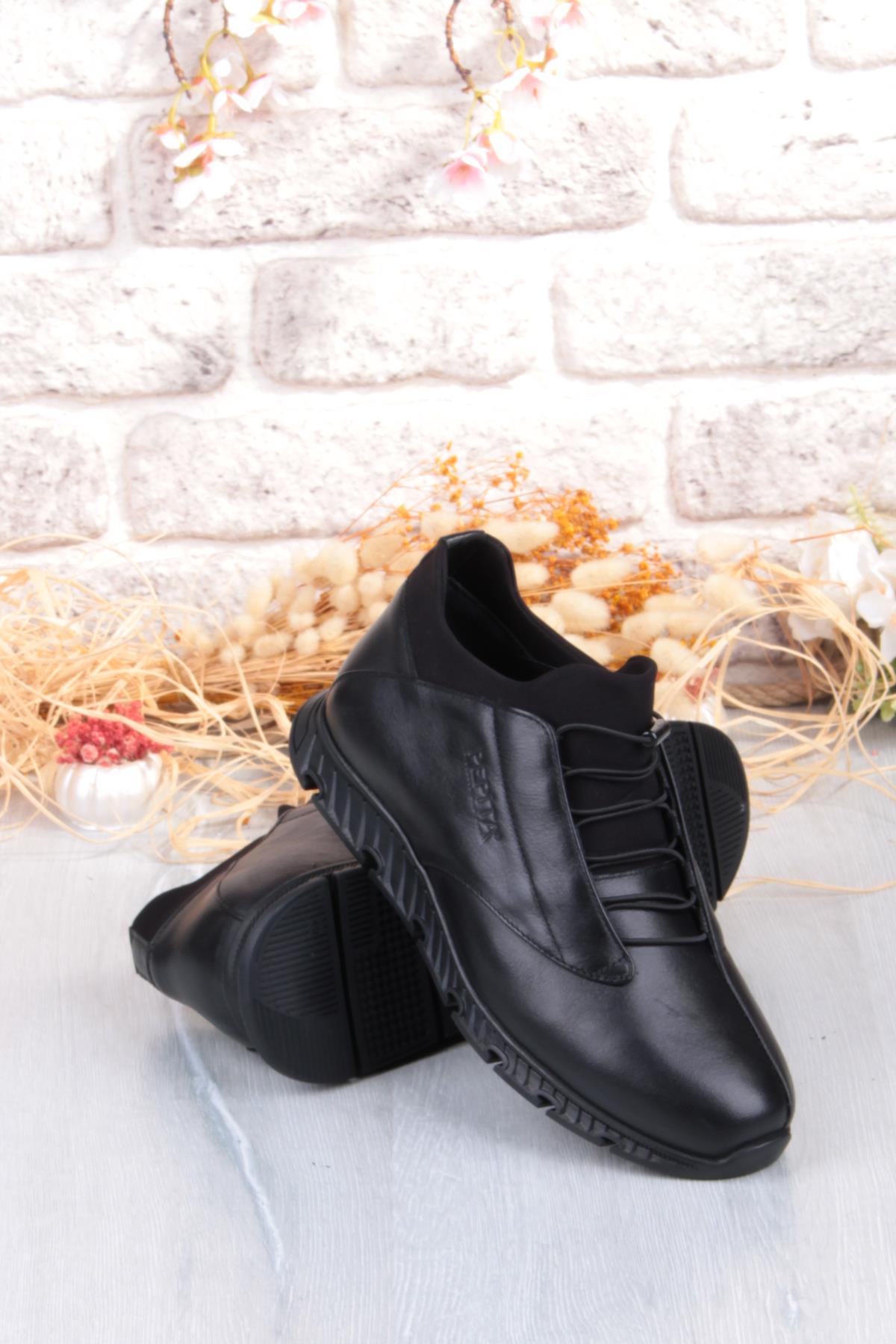 4781 Rahat Lastikli Kauçuk Taban Hakiki Deri Erkek Ayakkabı - Görsel 6