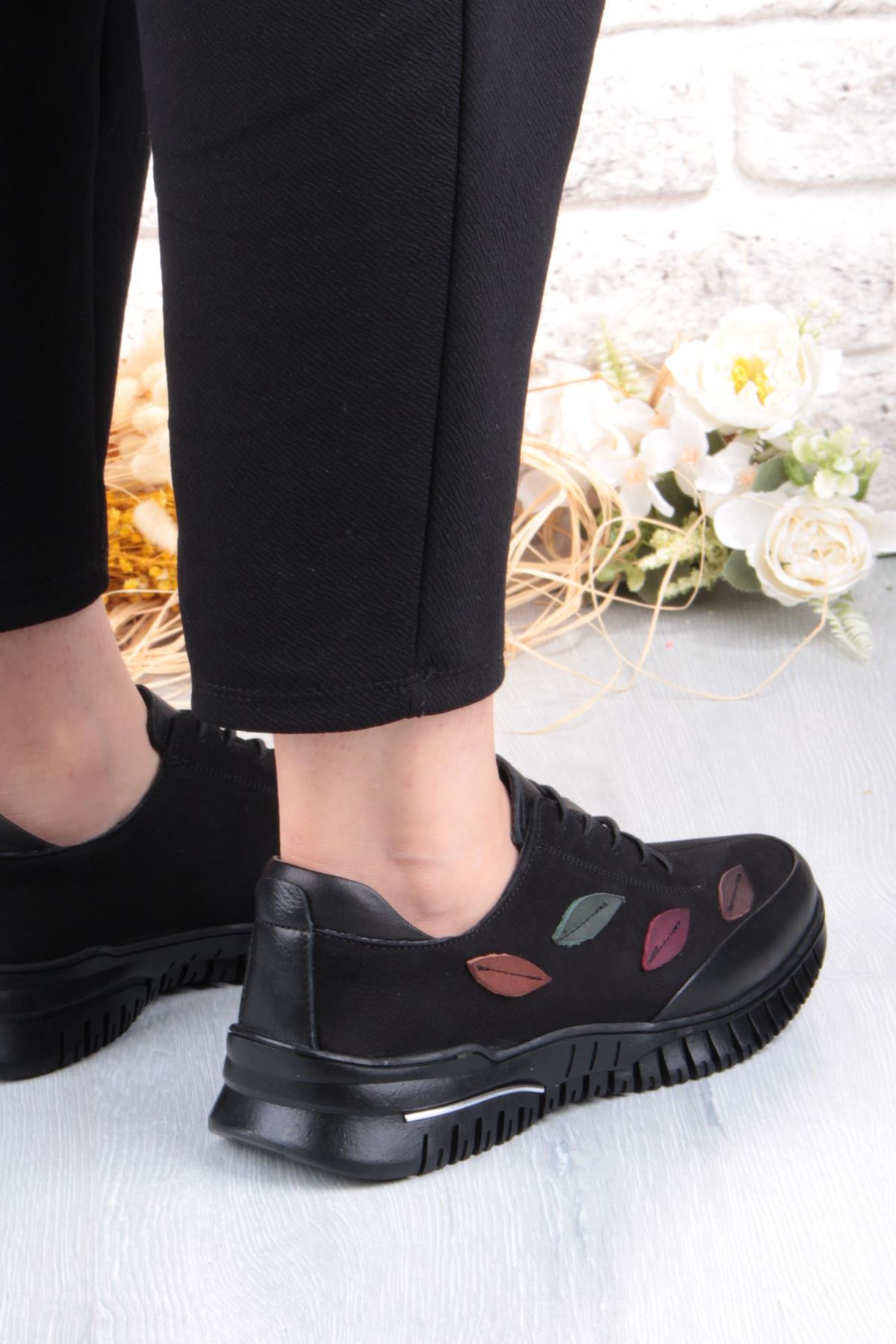 9406 Comfort Yumuşak Esnek Kauçuk Kaymaz Taban Hakiki Deri Kadın Ayakkabı - Görsel 5
