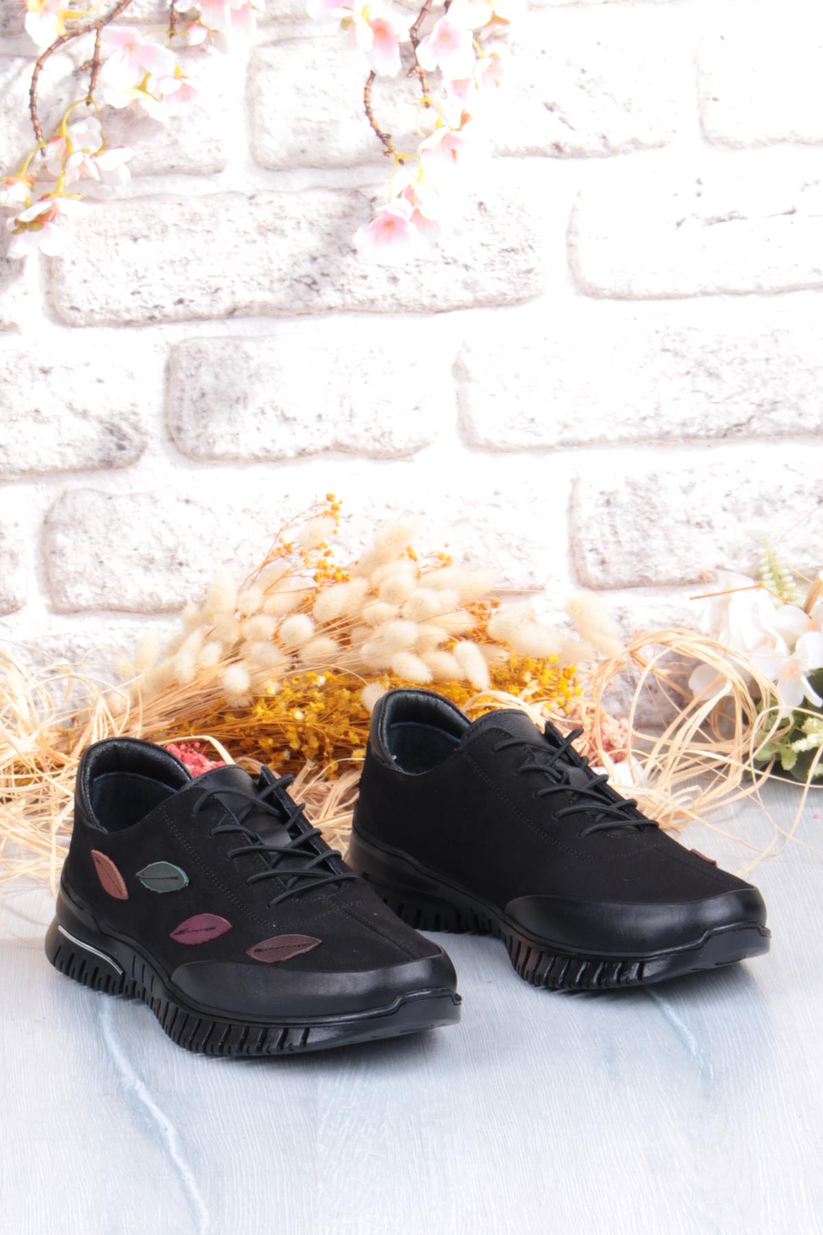 9406 Comfort Yumuşak Esnek Kauçuk Kaymaz Taban Hakiki Deri Kadın Ayakkabı - Görsel 6