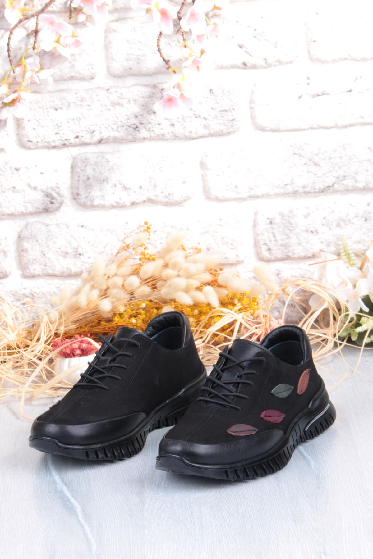 9406 Comfort Yumuşak Esnek Kauçuk Kaymaz Taban Hakiki Deri Kadın Ayakkabı - Görsel 7