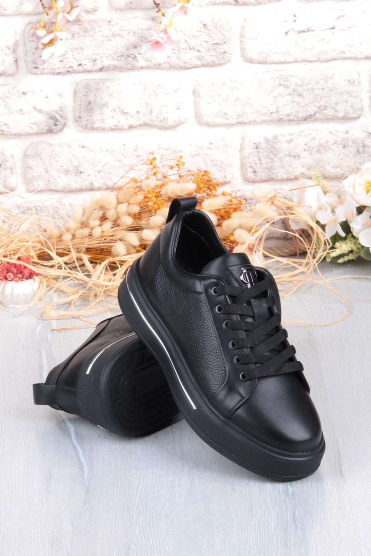 M054 Rahat Hafif Kalın Taban Hakiki Deri Erkek Ayakkabı - Görsel 5