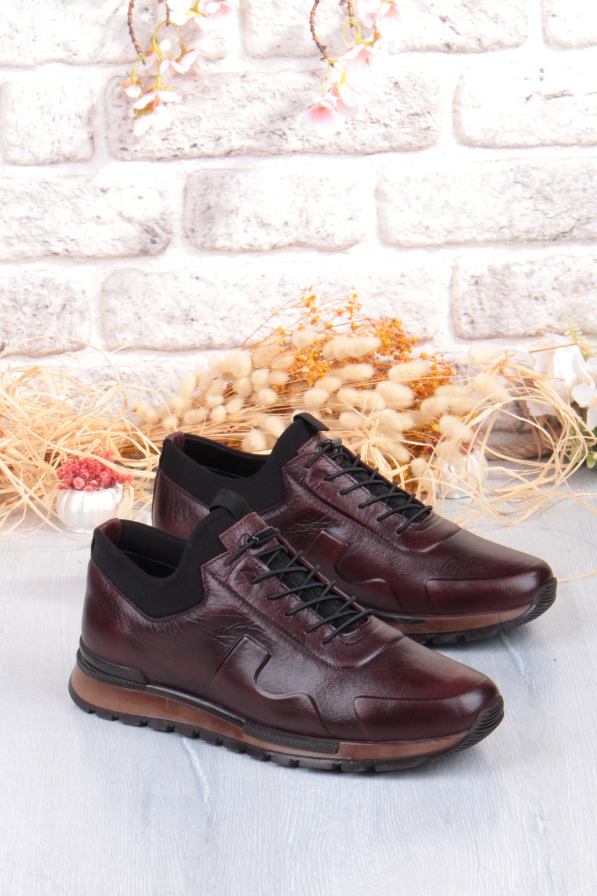 5333 Rahat Lastikli Kauçuk Taban Hakiki Deri Erkek Ayakkabı - Görsel 2