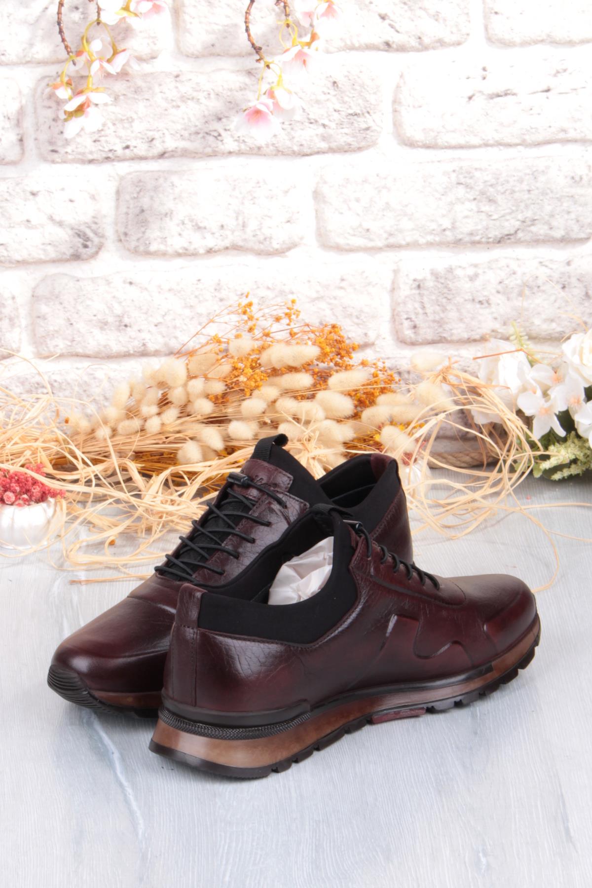 5333 Rahat Lastikli Kauçuk Taban Hakiki Deri Erkek Ayakkabı - Görsel 5