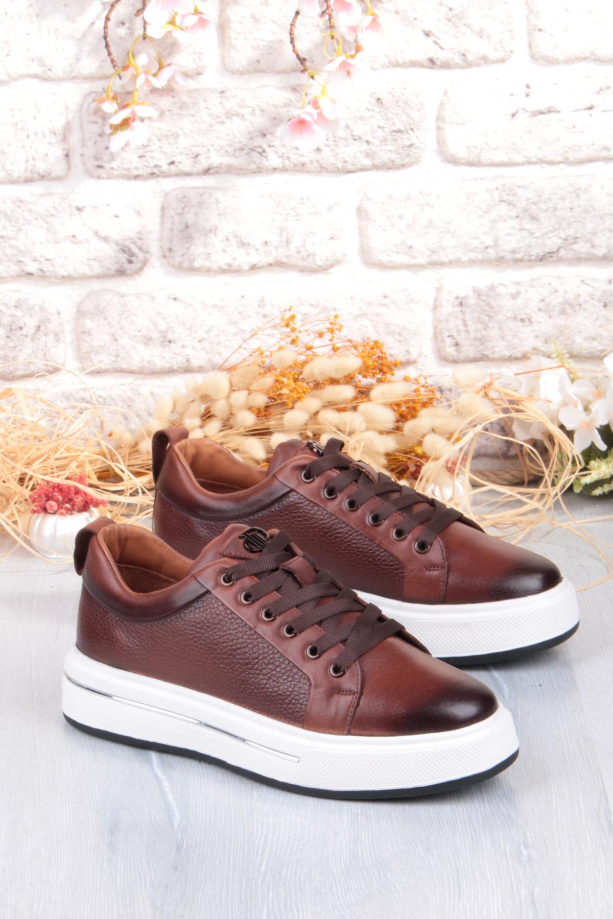 M054 Rahat Hafif Kalın Taban Hakiki Deri Erkek Ayakkabı - Görsel 2