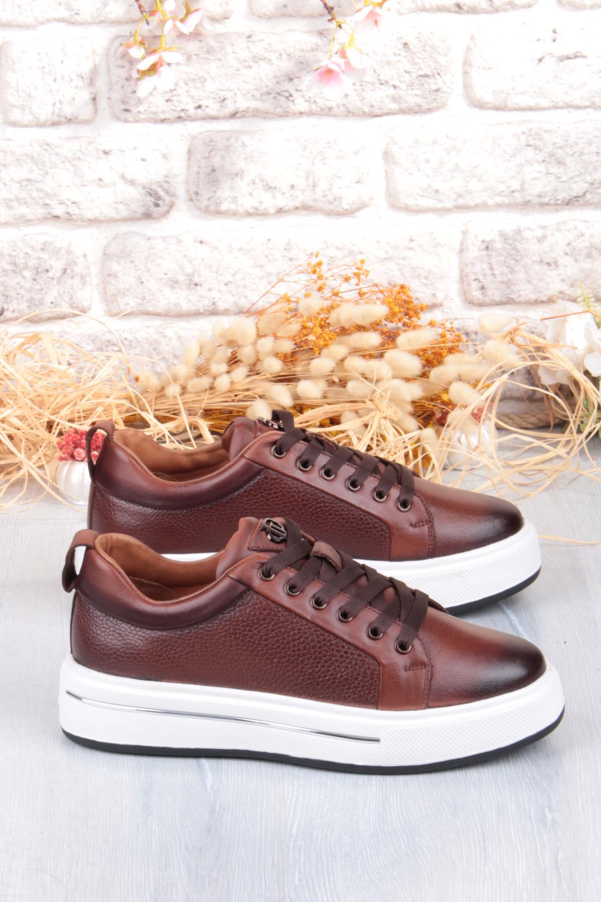 M054 Rahat Hafif Kalın Taban Hakiki Deri Erkek Ayakkabı - Görsel 3