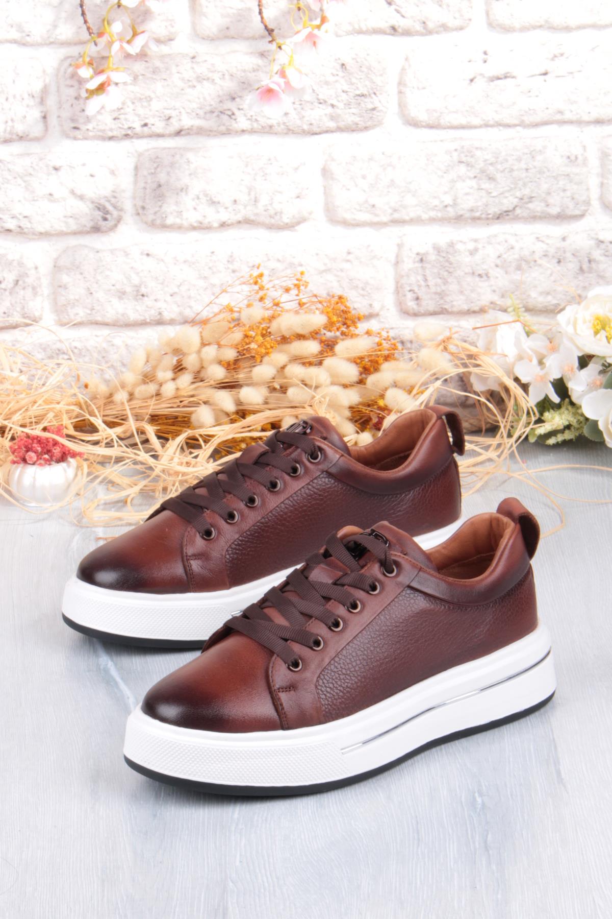 M054 Rahat Hafif Kalın Taban Hakiki Deri Erkek Ayakkabı - Görsel 4