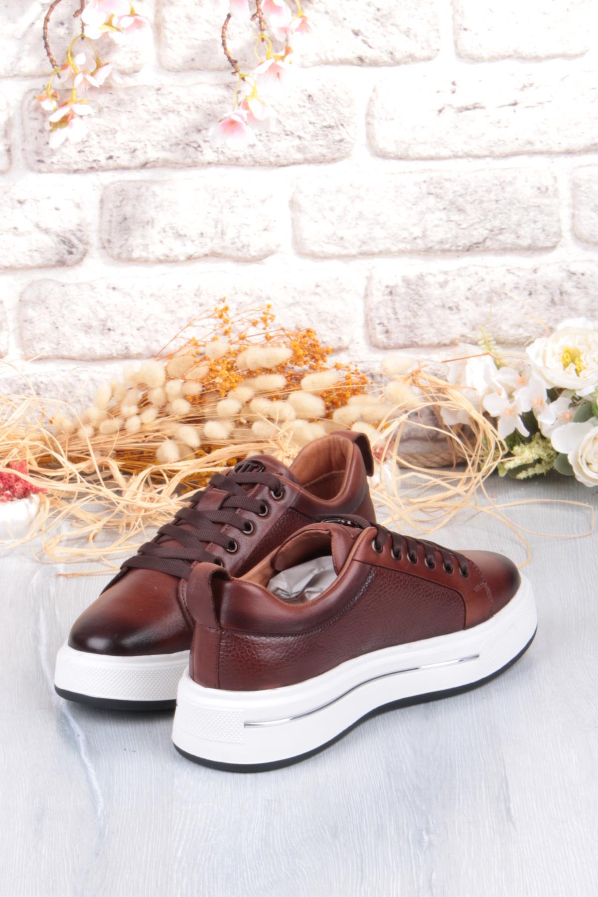 M054 Rahat Hafif Kalın Taban Hakiki Deri Erkek Ayakkabı - Görsel 5