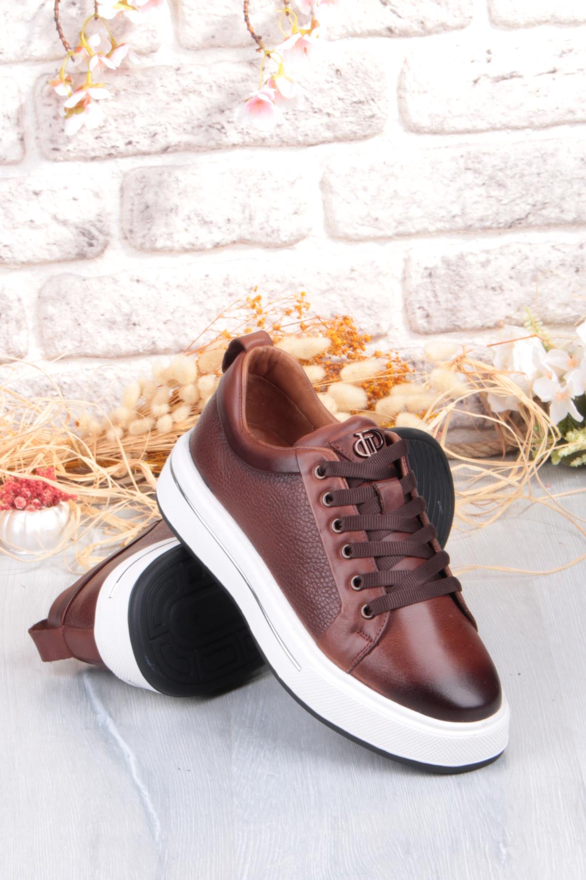 M054 Rahat Hafif Kalın Taban Hakiki Deri Erkek Ayakkabı - Görsel 6