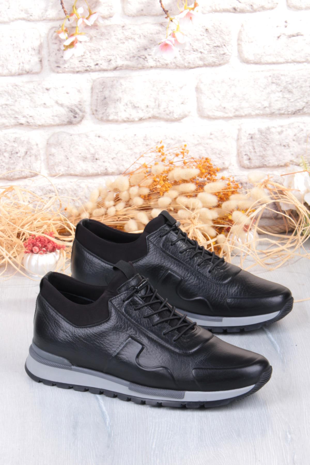 5333 Rahat Lastikli Kauçuk Taban Hakiki Deri Erkek Ayakkabı - Görsel 2