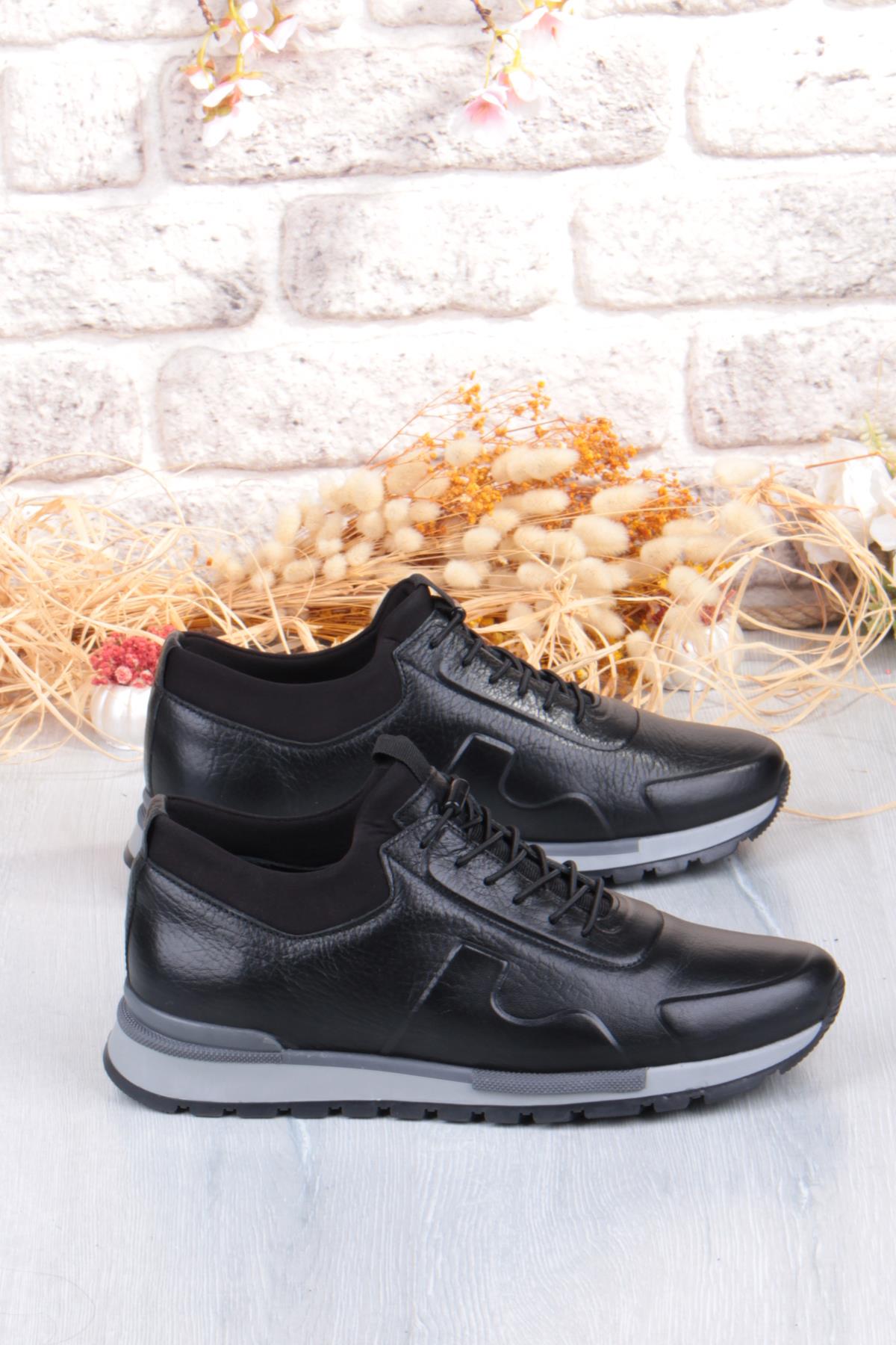 5333 Rahat Lastikli Kauçuk Taban Hakiki Deri Erkek Ayakkabı - Görsel 3