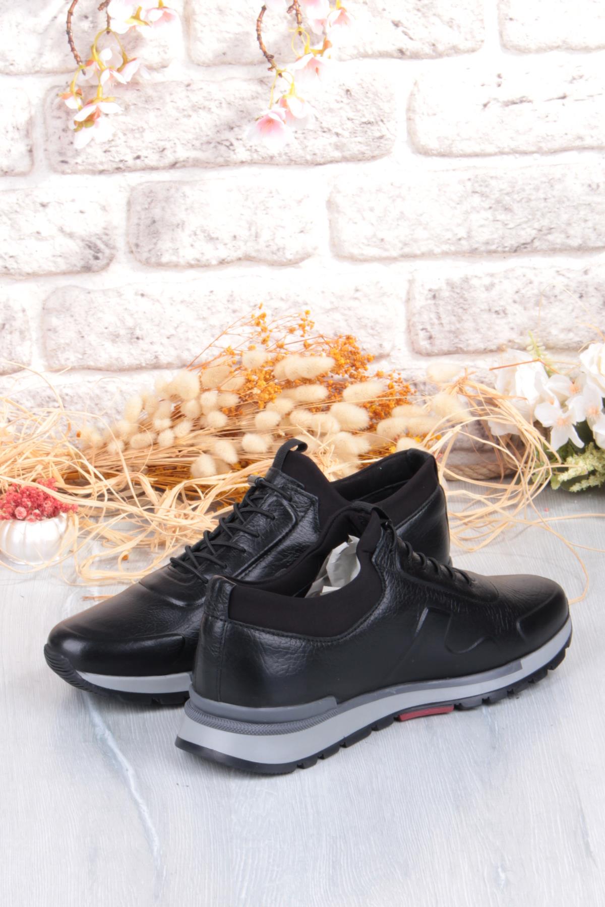 5333 Rahat Lastikli Kauçuk Taban Hakiki Deri Erkek Ayakkabı - Görsel 5