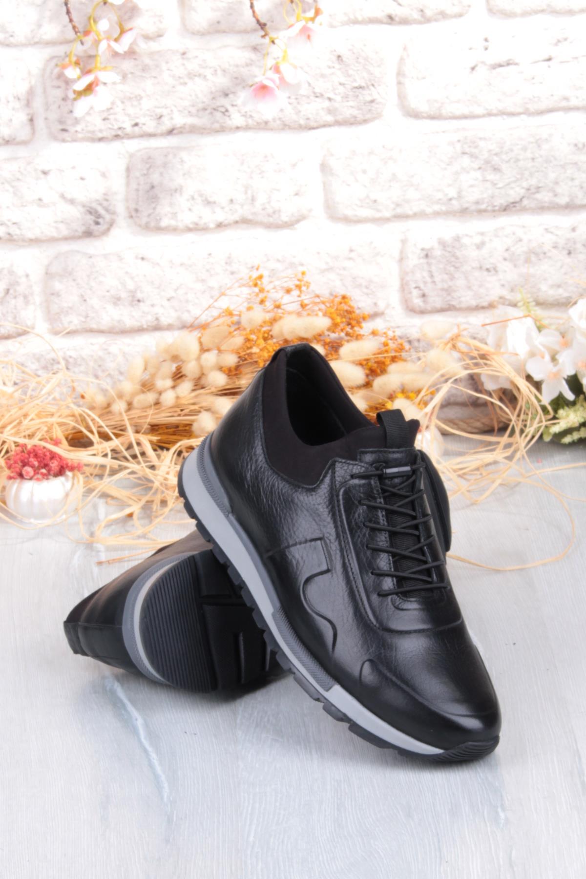 5333 Rahat Lastikli Kauçuk Taban Hakiki Deri Erkek Ayakkabı - Görsel 6