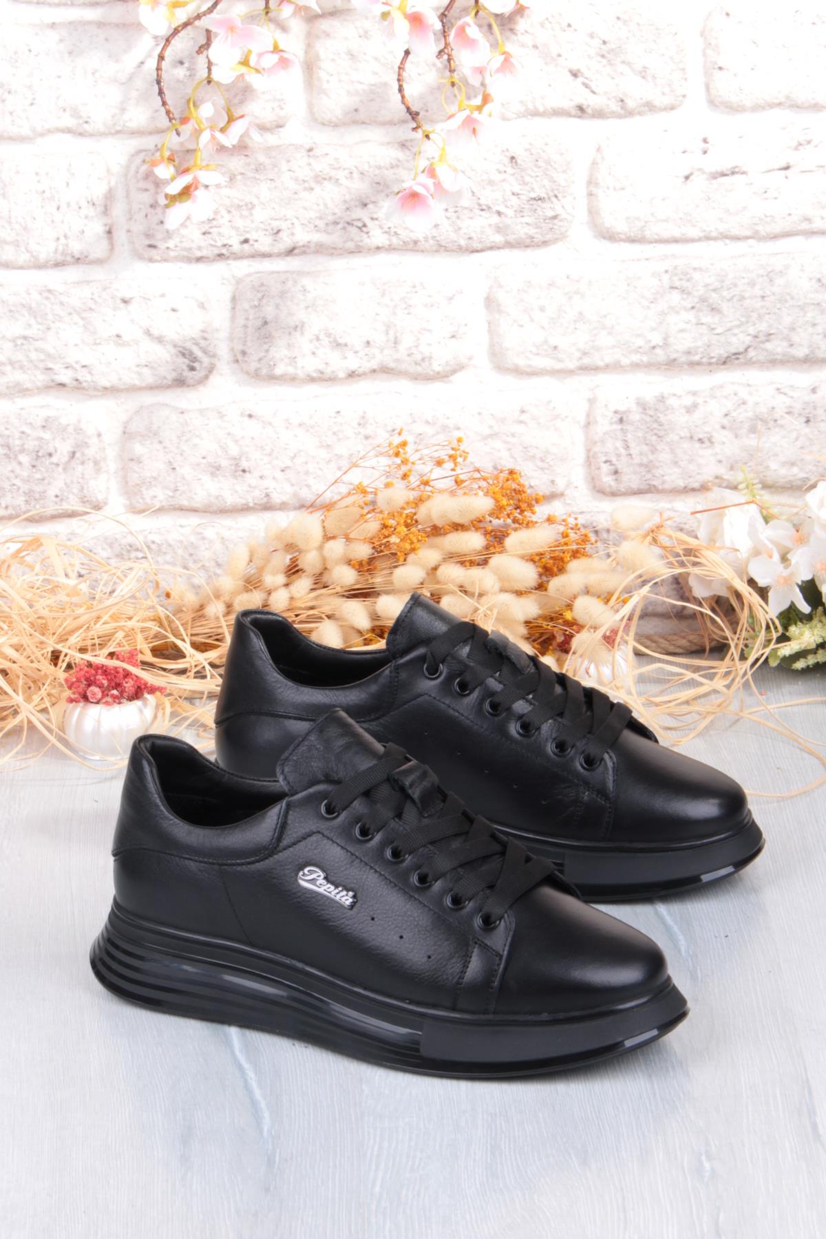 6677 Rahat Kalın Air Taban Taban Hakiki Deri Erkek Ayakkabı - Görsel 2