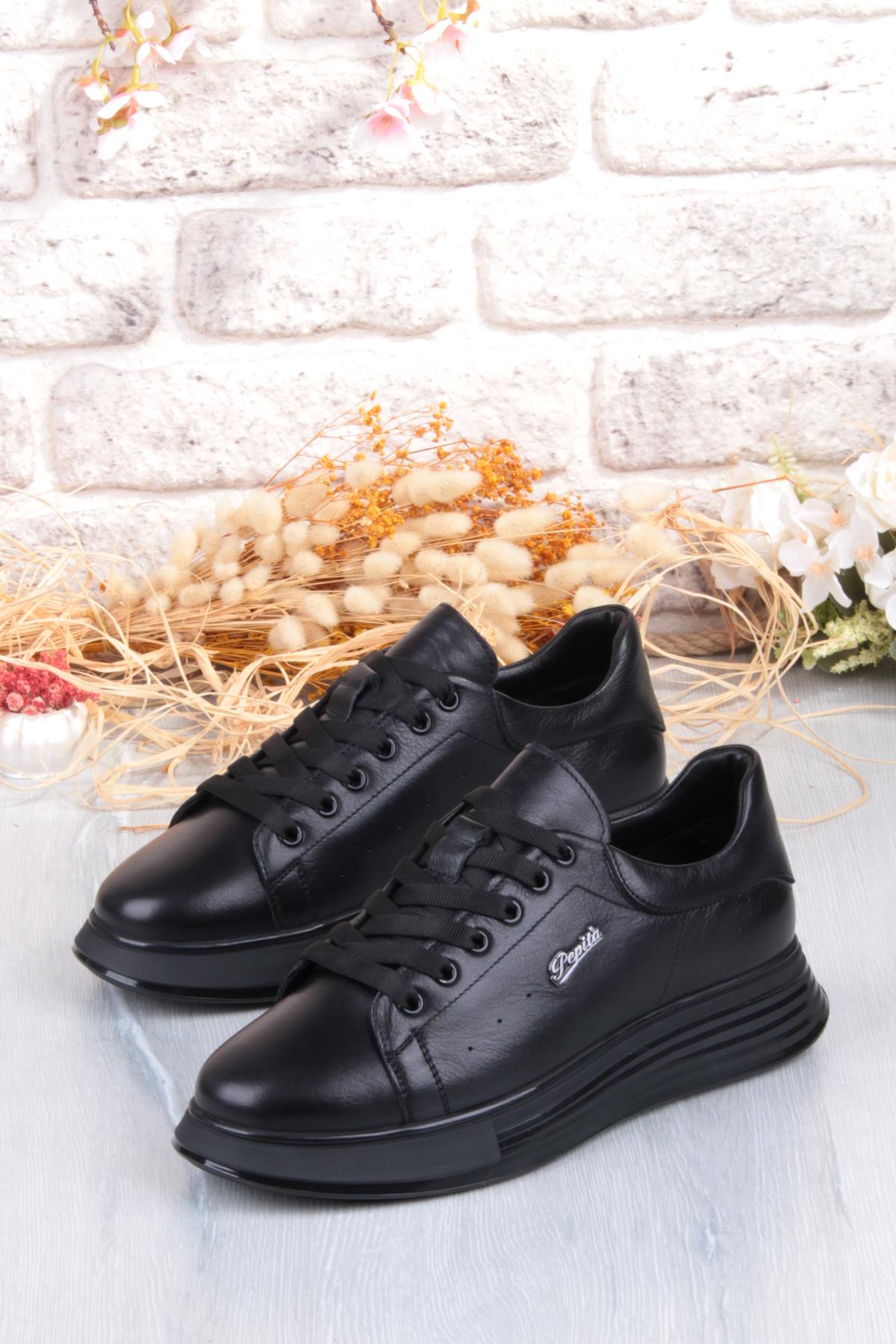 6677 Rahat Kalın Air Taban Taban Hakiki Deri Erkek Ayakkabı - Görsel 4