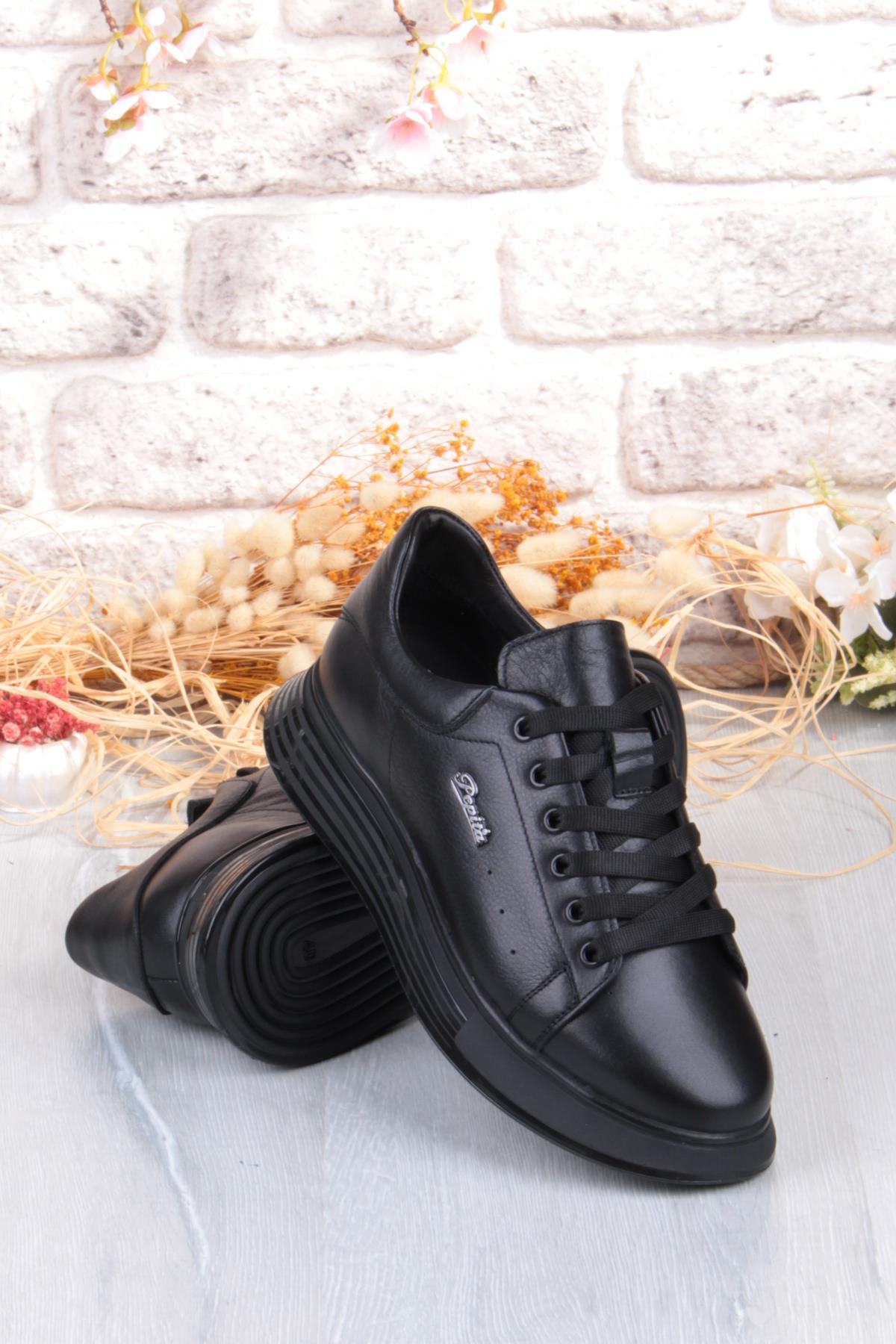 6677 Rahat Kalın Air Taban Taban Hakiki Deri Erkek Ayakkabı - Görsel 6